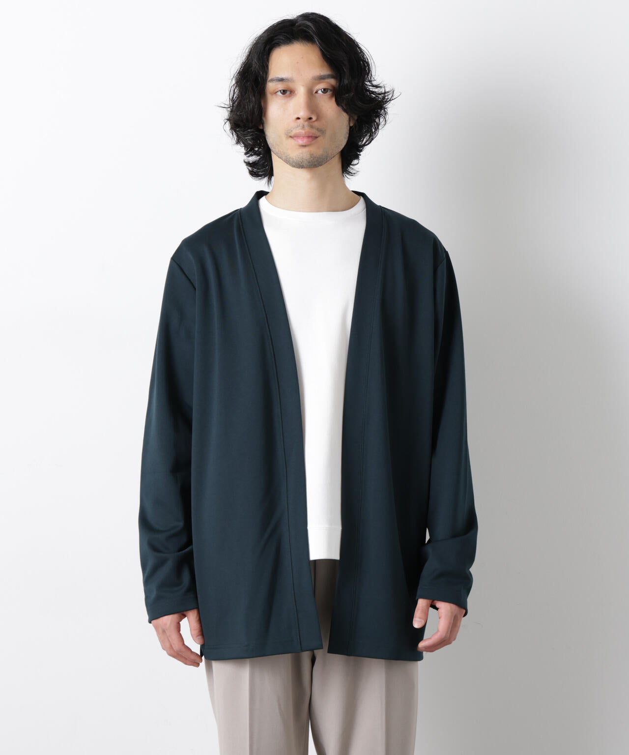 ダブルジャージー着流しカーディガン