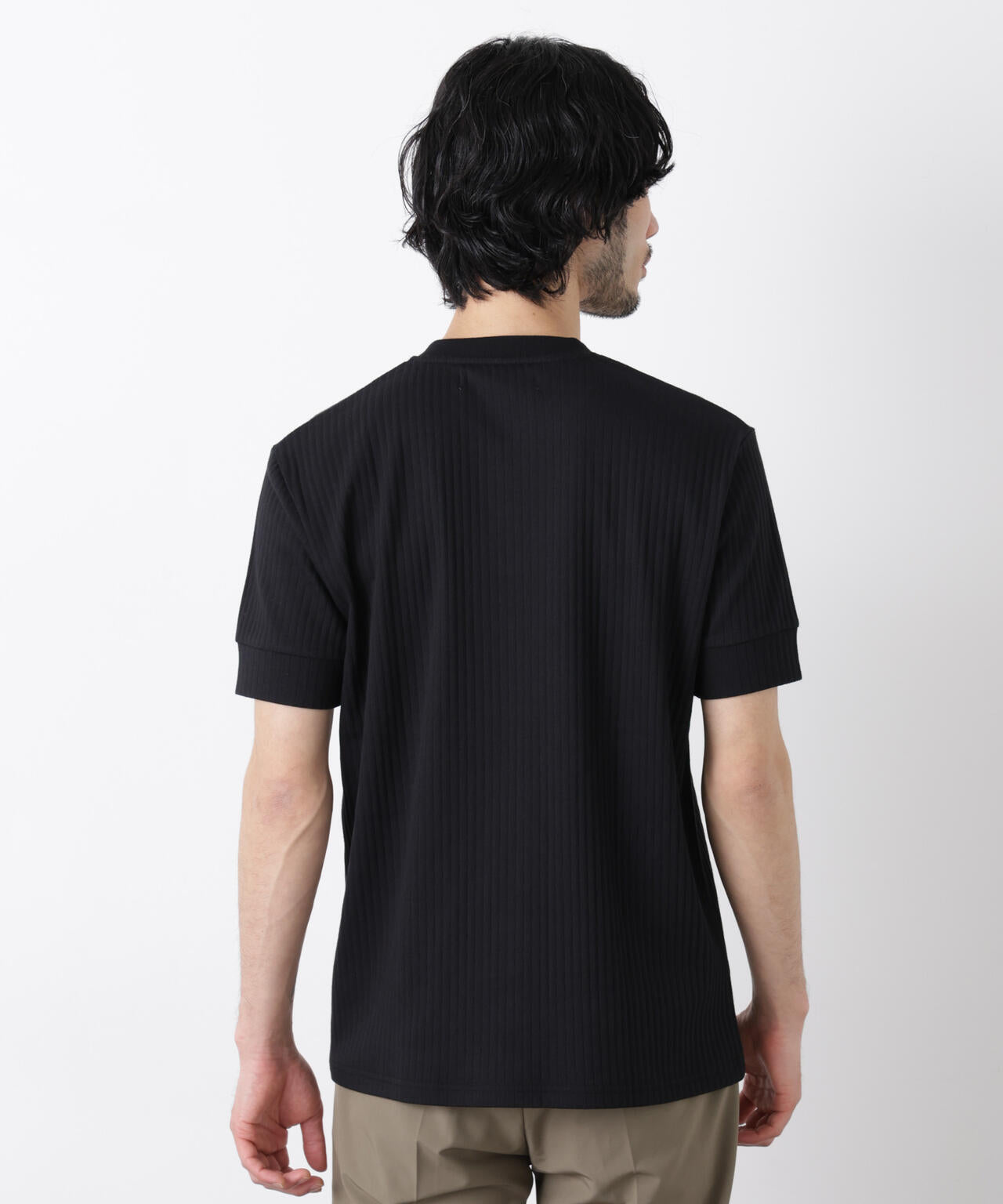 TFW49 ヘンリーネック 半袖シャツ ブラック Mサイズ ワイドリブスタンダードヘンリーネックTシャツ 半袖