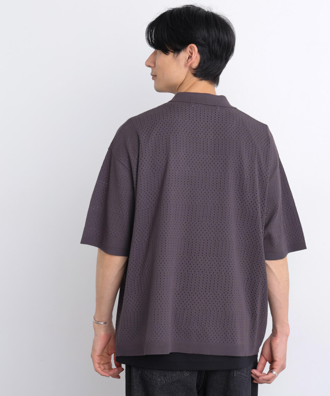 WEB限定/スキッパーテックニットポロシャツ/半袖 6726124219