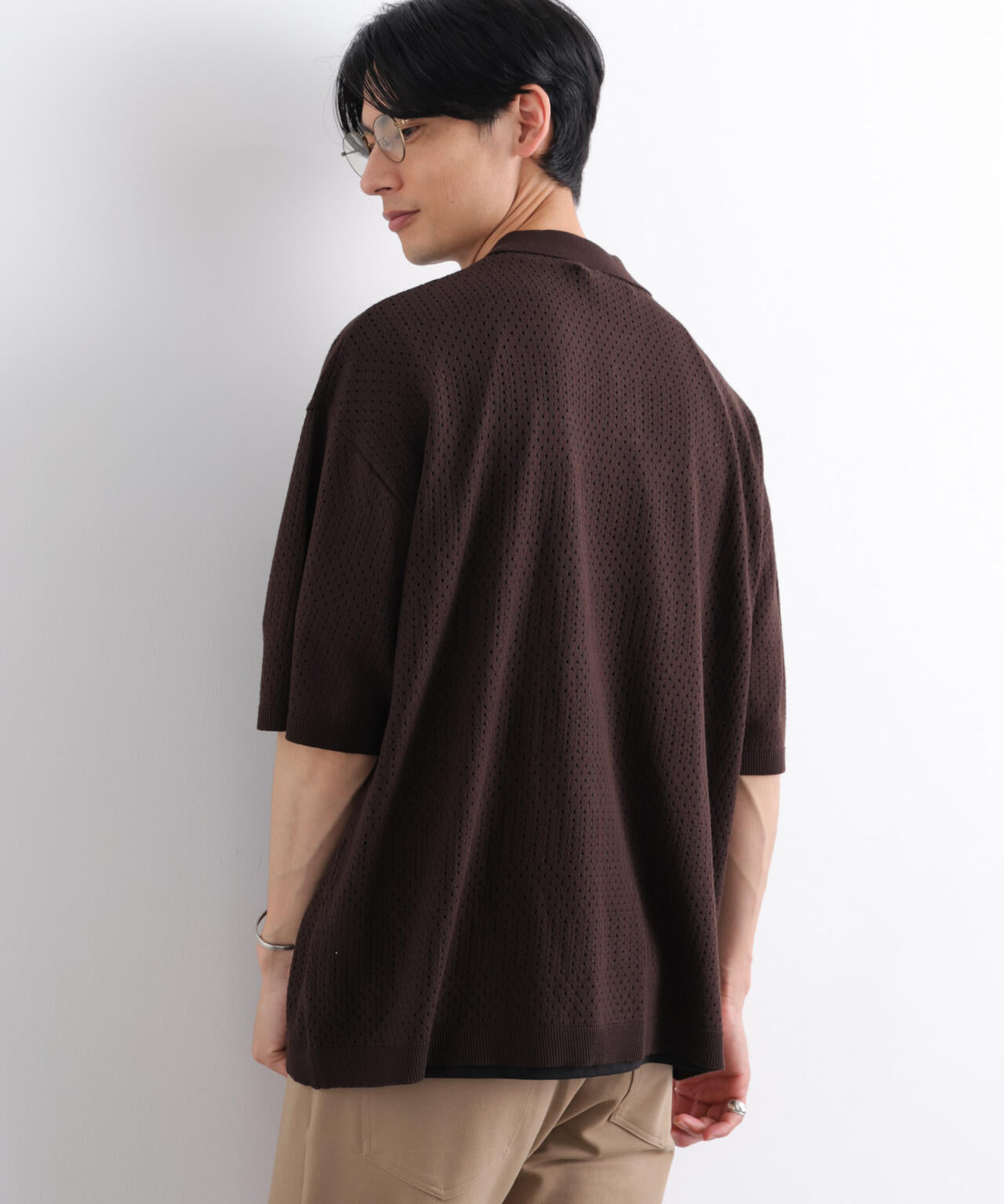 WEB限定/スキッパーテックニットポロシャツ/半袖 6726124219