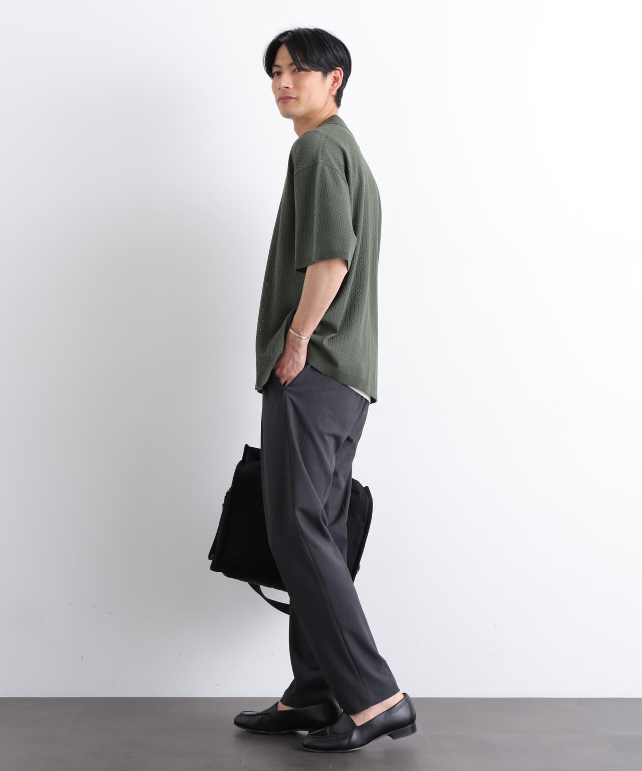 WEB限定/スキッパーテックニットポロシャツ/半袖 6726124219