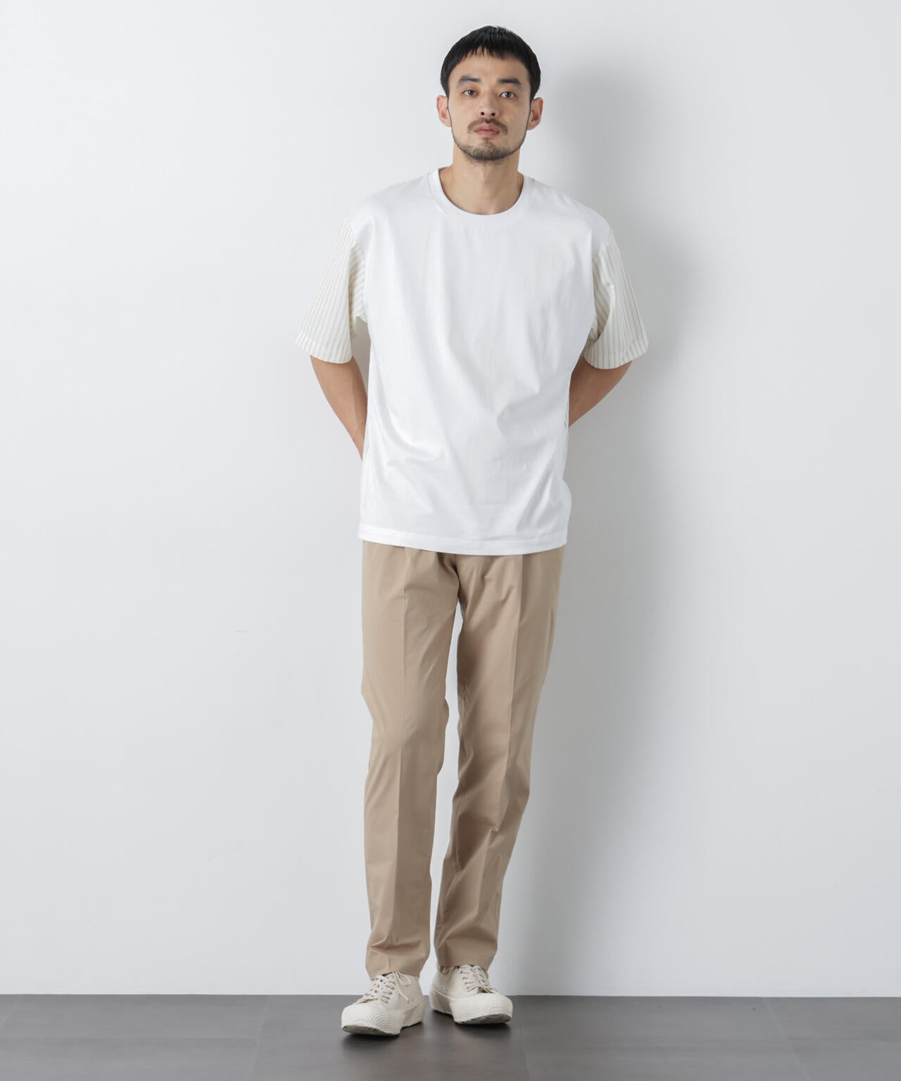 スムース布帛ドッキングTシャツ 半袖 6726124229