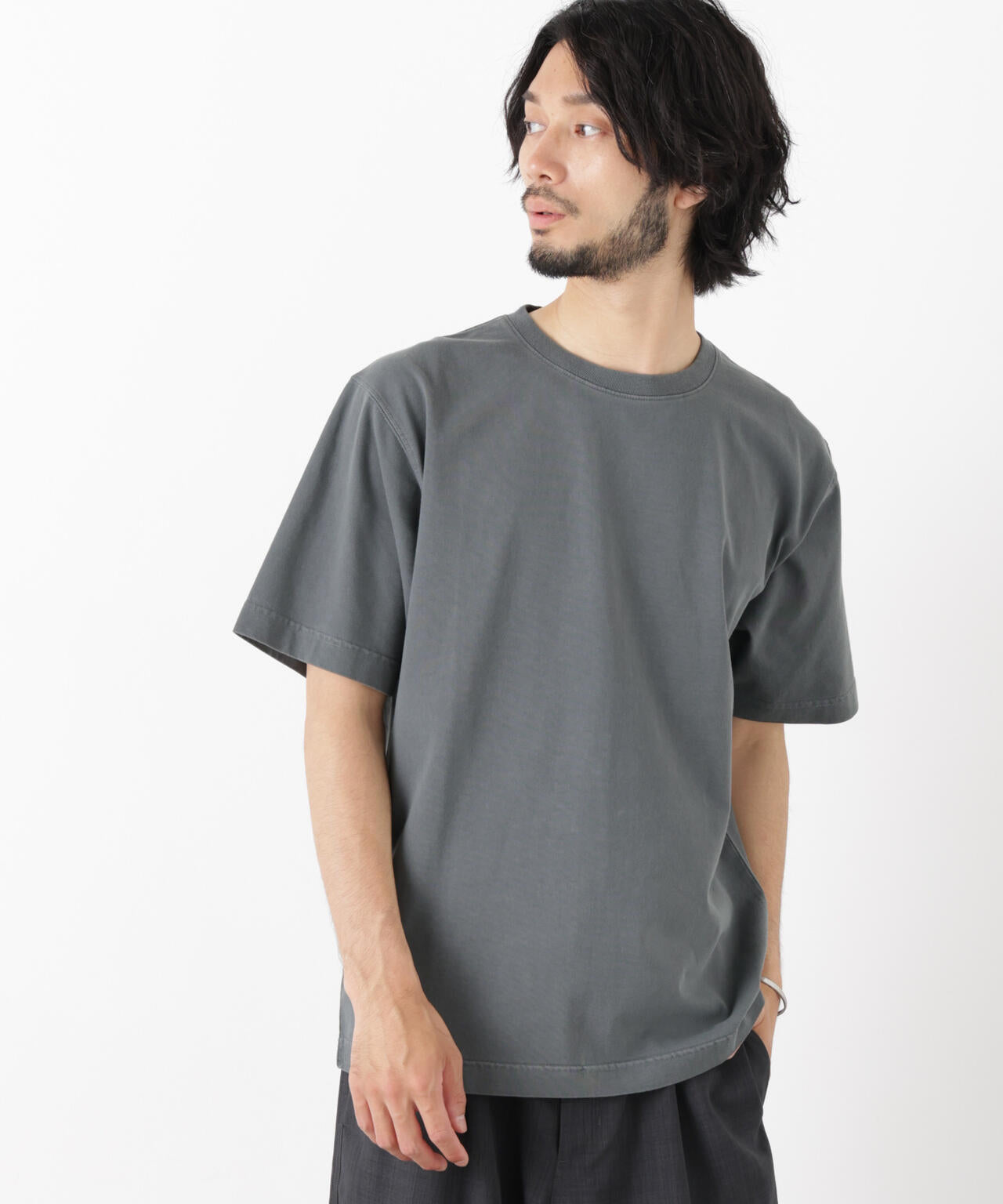 STONE  グレー Tシャツ 半袖 オーバーダイ フェードTシャツ 半袖