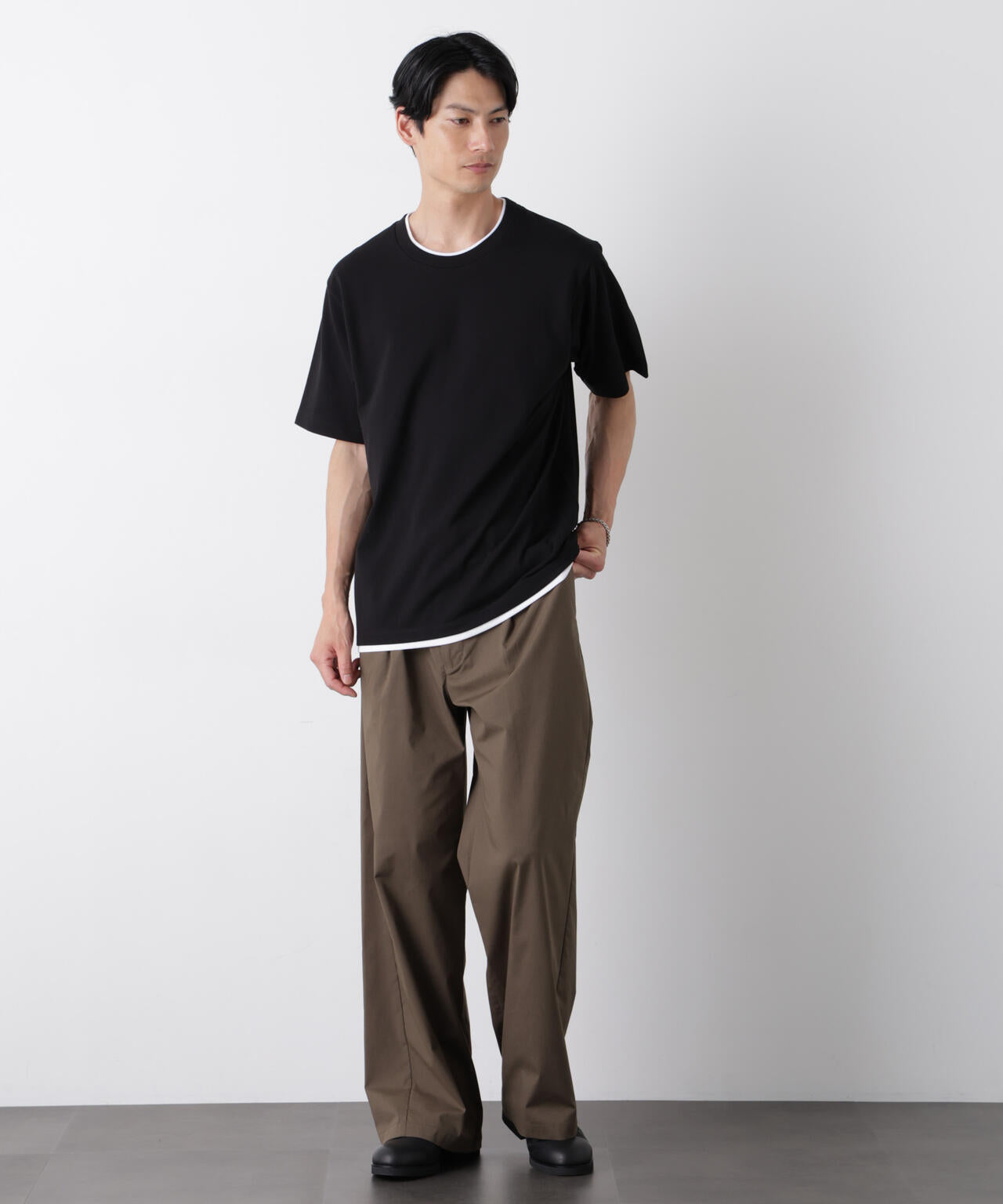 【ウエノさま専用】レイヤード風Tシャツ130チャコール他6点 フェイクレイヤード鹿の子Tシャツ 半袖