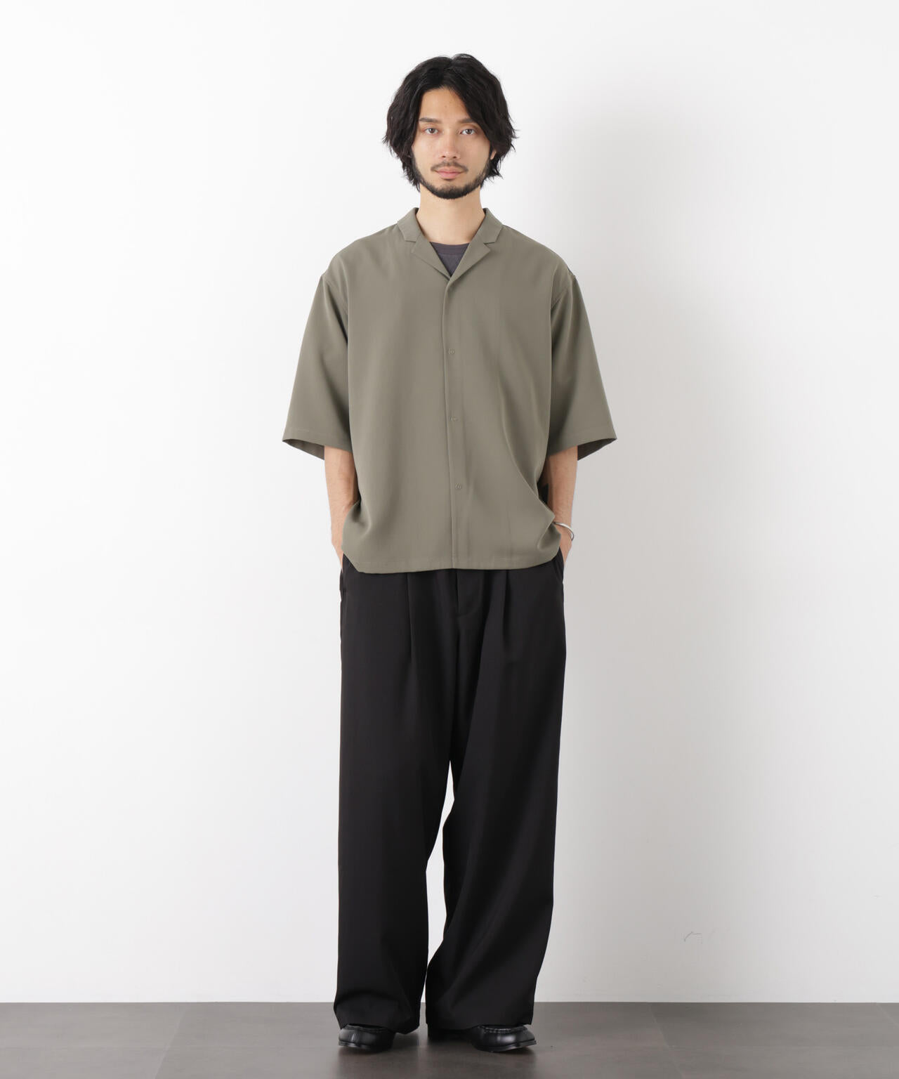 ポリエステルウィーブ ワイドパンツ 6726127224