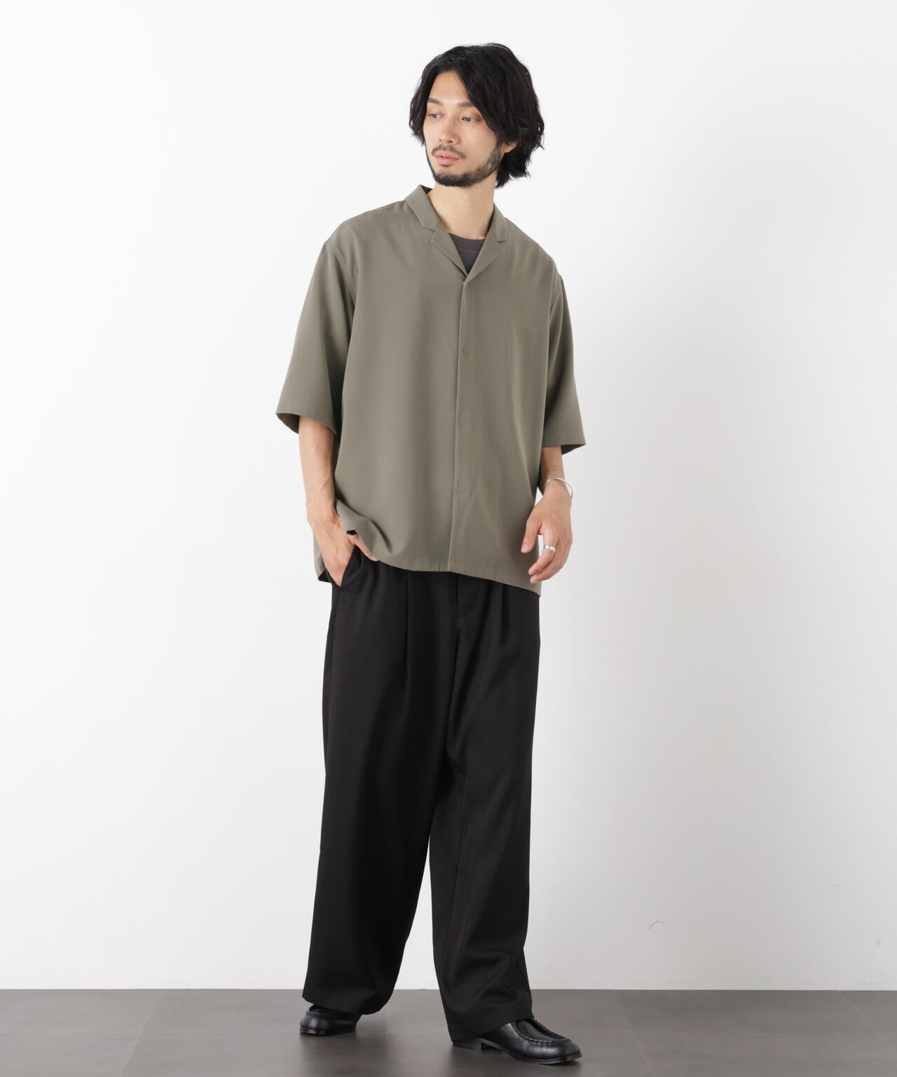 ポリエステルウィーブ ワイドパンツ 6726127224