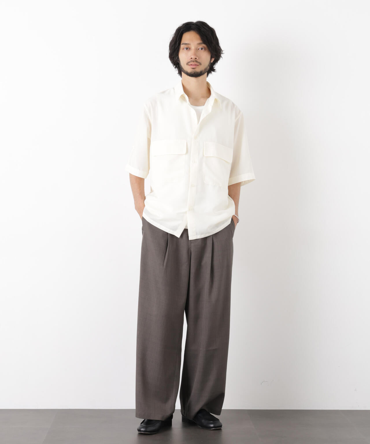 ポリエステルウィーブ ワイドパンツ 6726127224