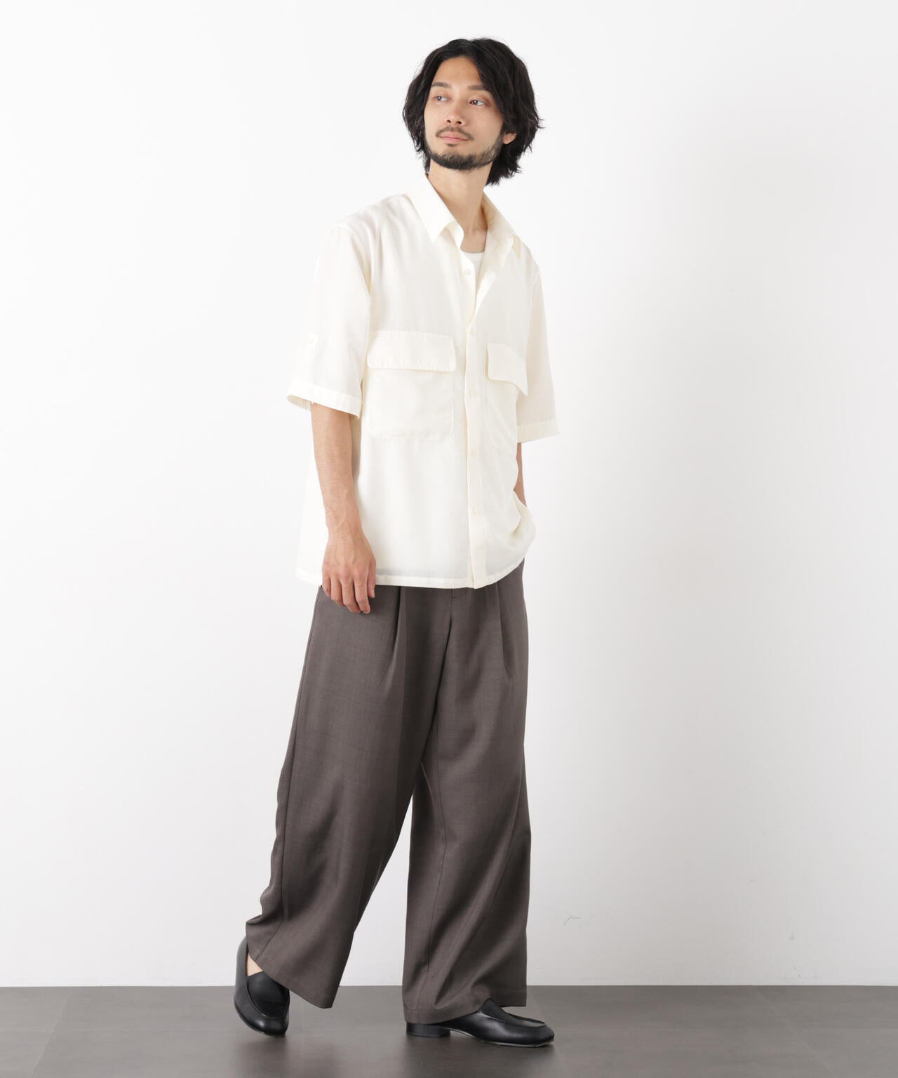 ポリエステルウィーブ ワイドパンツ 6726127224
