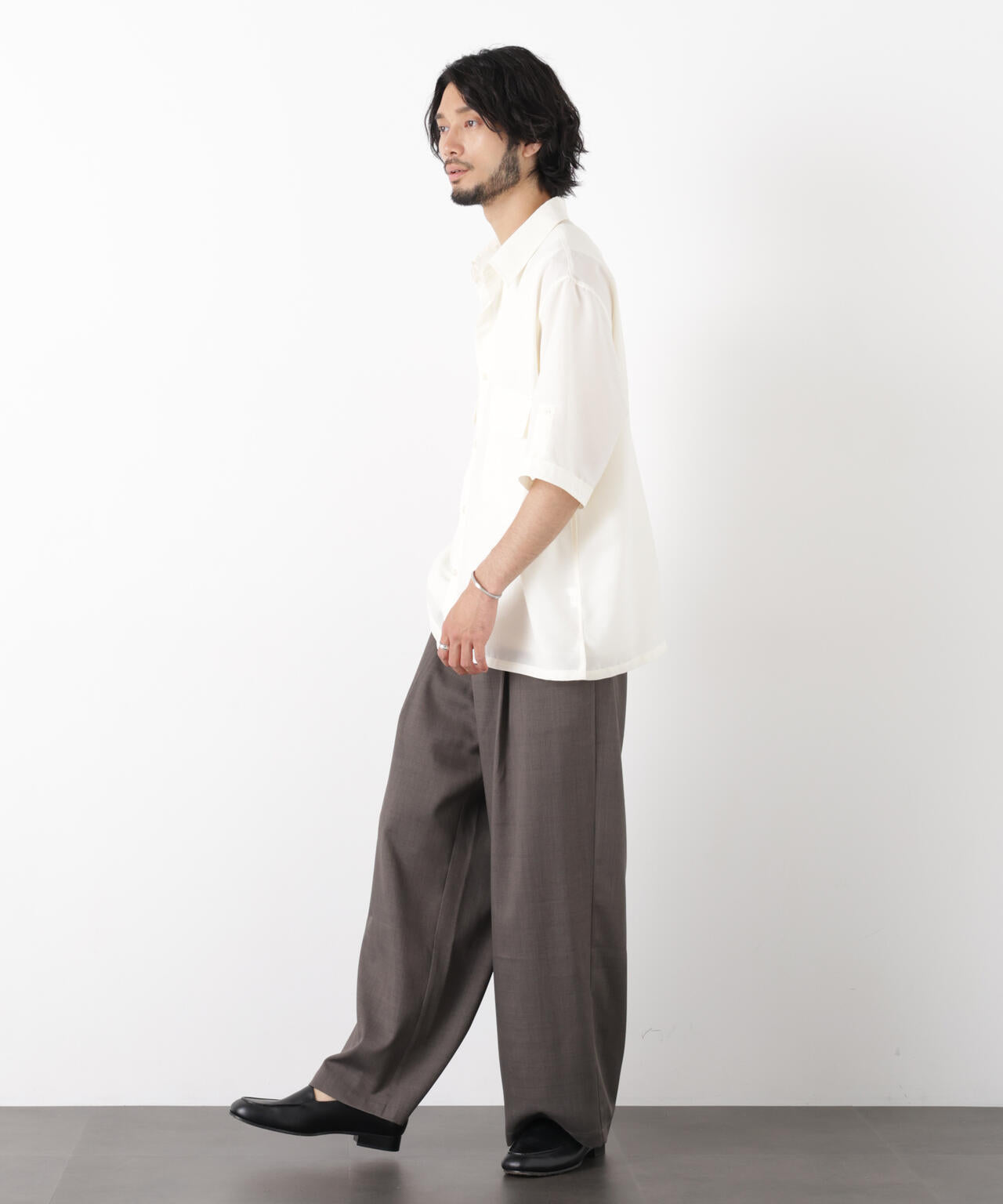 ポリエステルウィーブ ワイドパンツ 6726127224