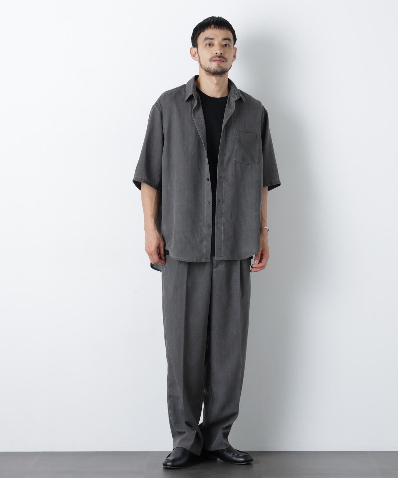 後染リネンライクスラックス（セットアップ可） 6726127225