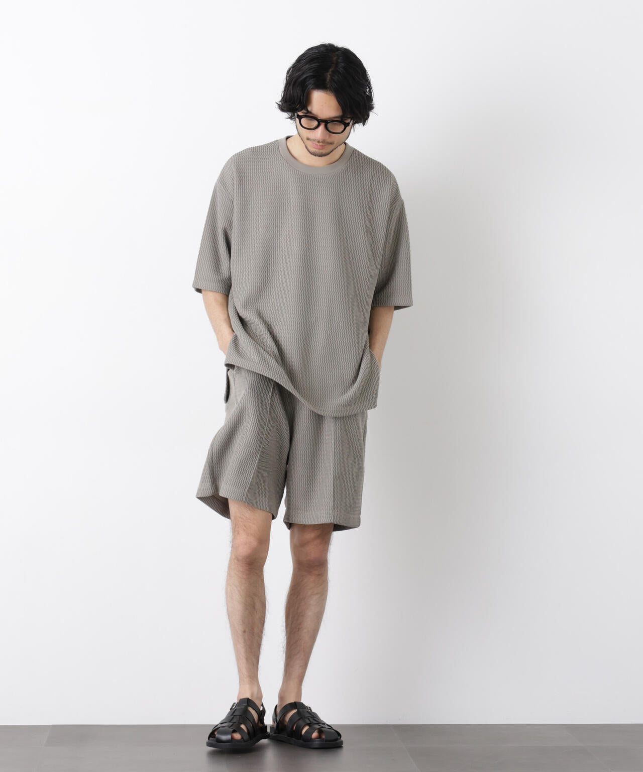 ジャガードニットソーショートパンツ（セットアップ可） 6726128204