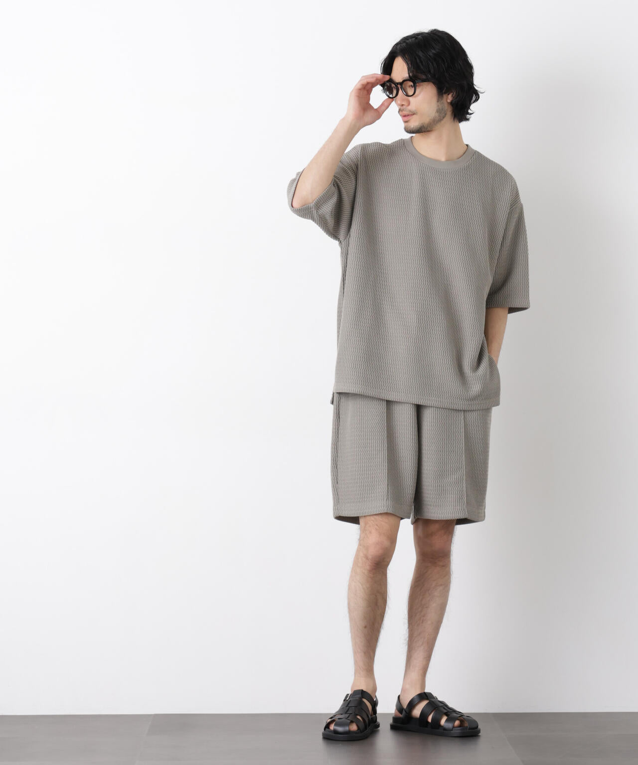 ジャガードニットソーショートパンツ（セットアップ可） 6726128204