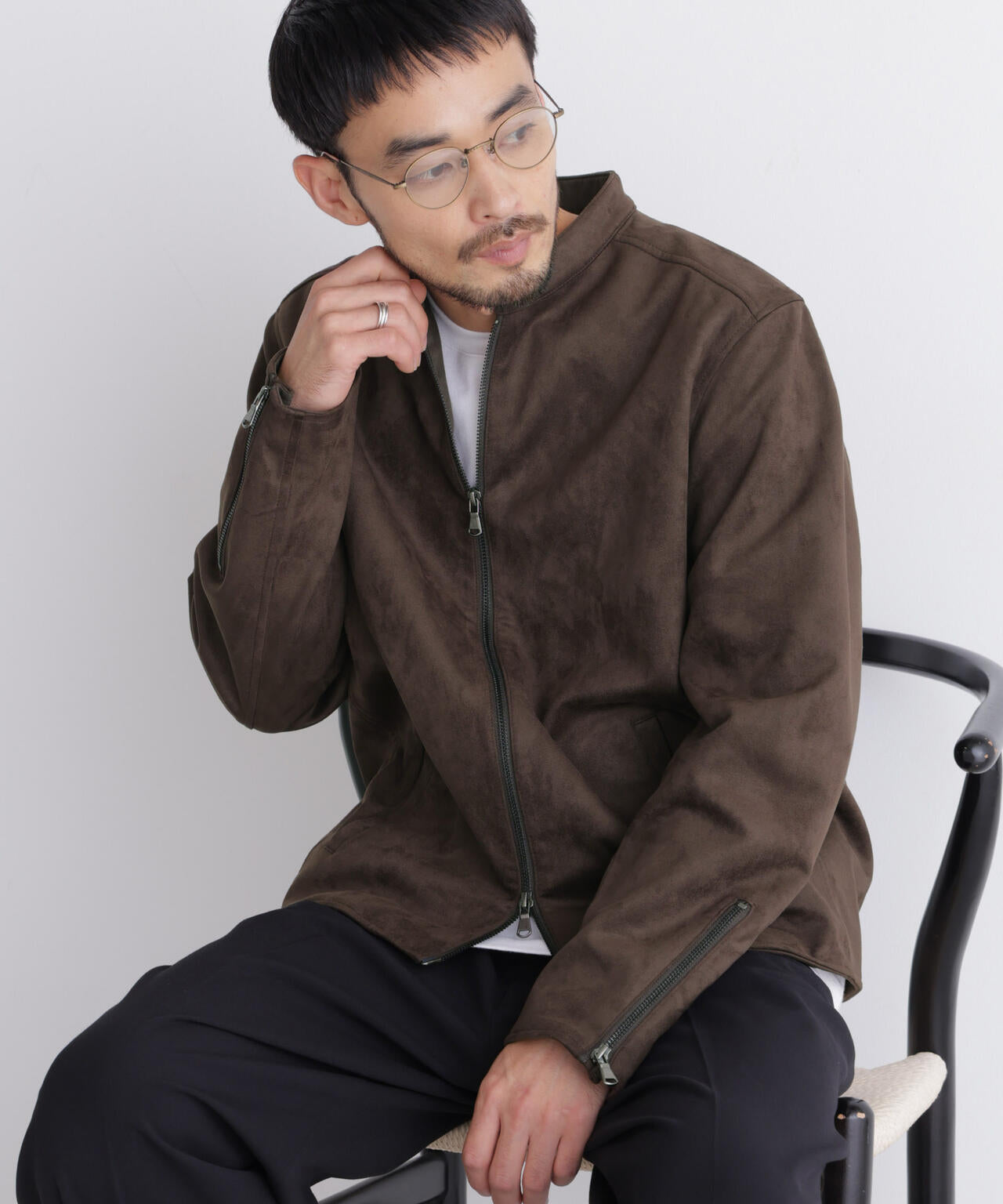 フェイクスエードバンドカラーライダース 6726212204