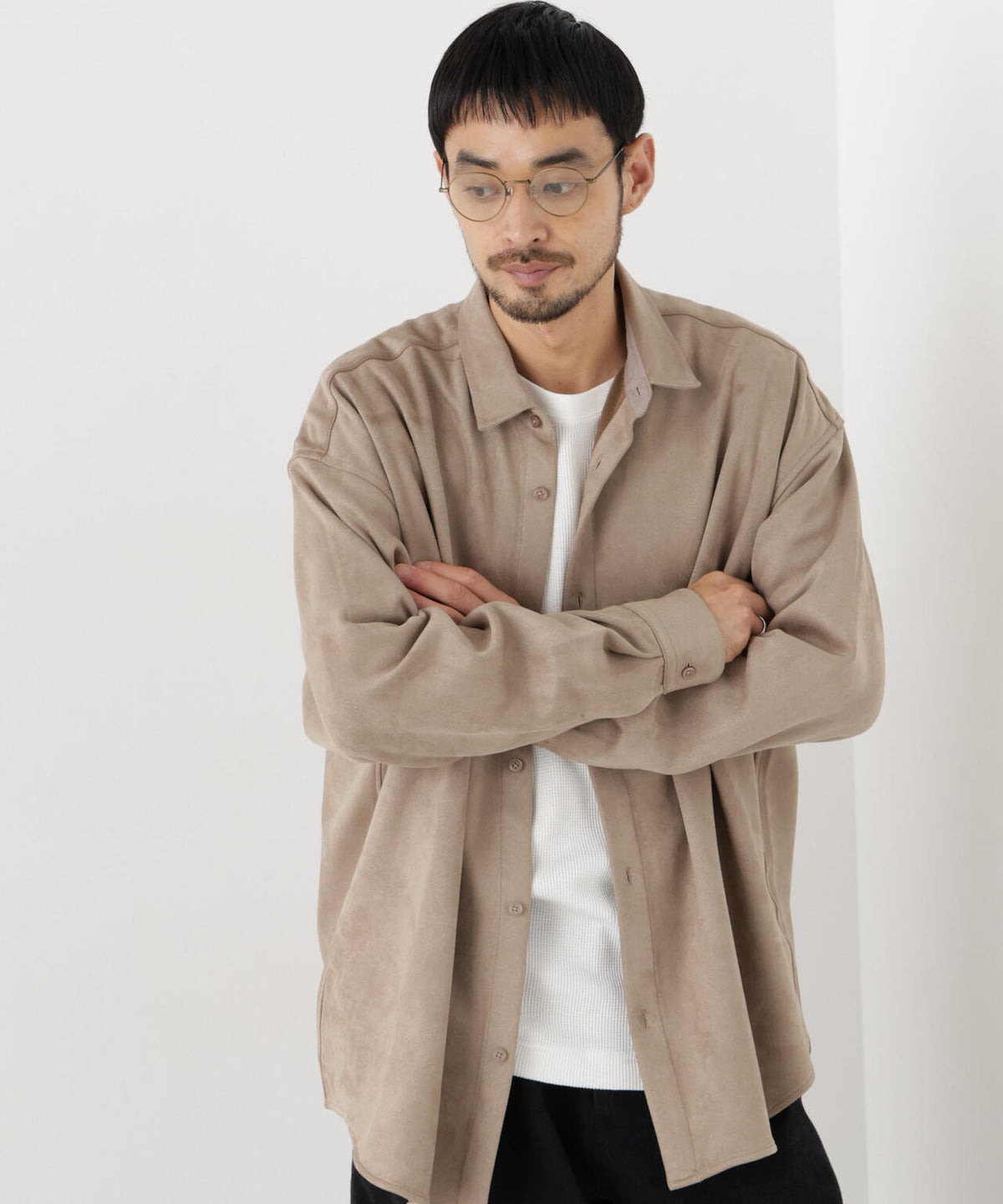 フェイクスエードドロップシャツ 長袖 6726220201