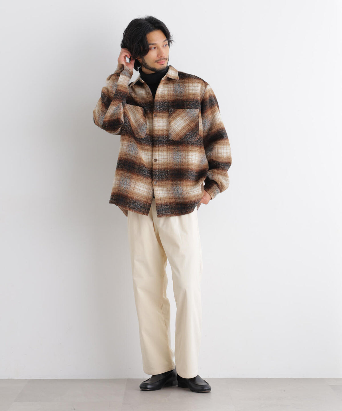 シャギーチェックシャツブルゾン 6726220204
