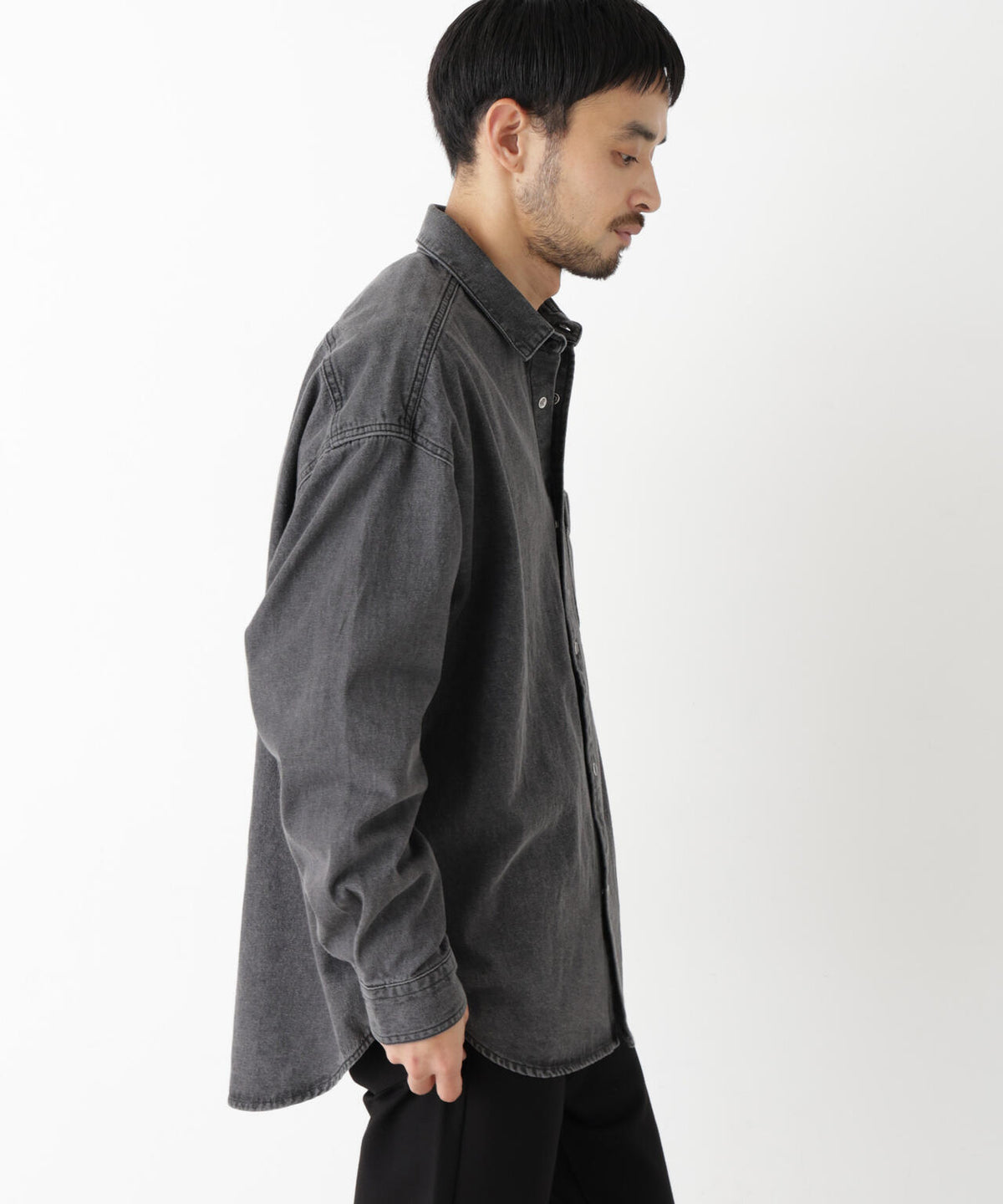 8.5oz ドレープデニムシャツ 長袖 6726220208