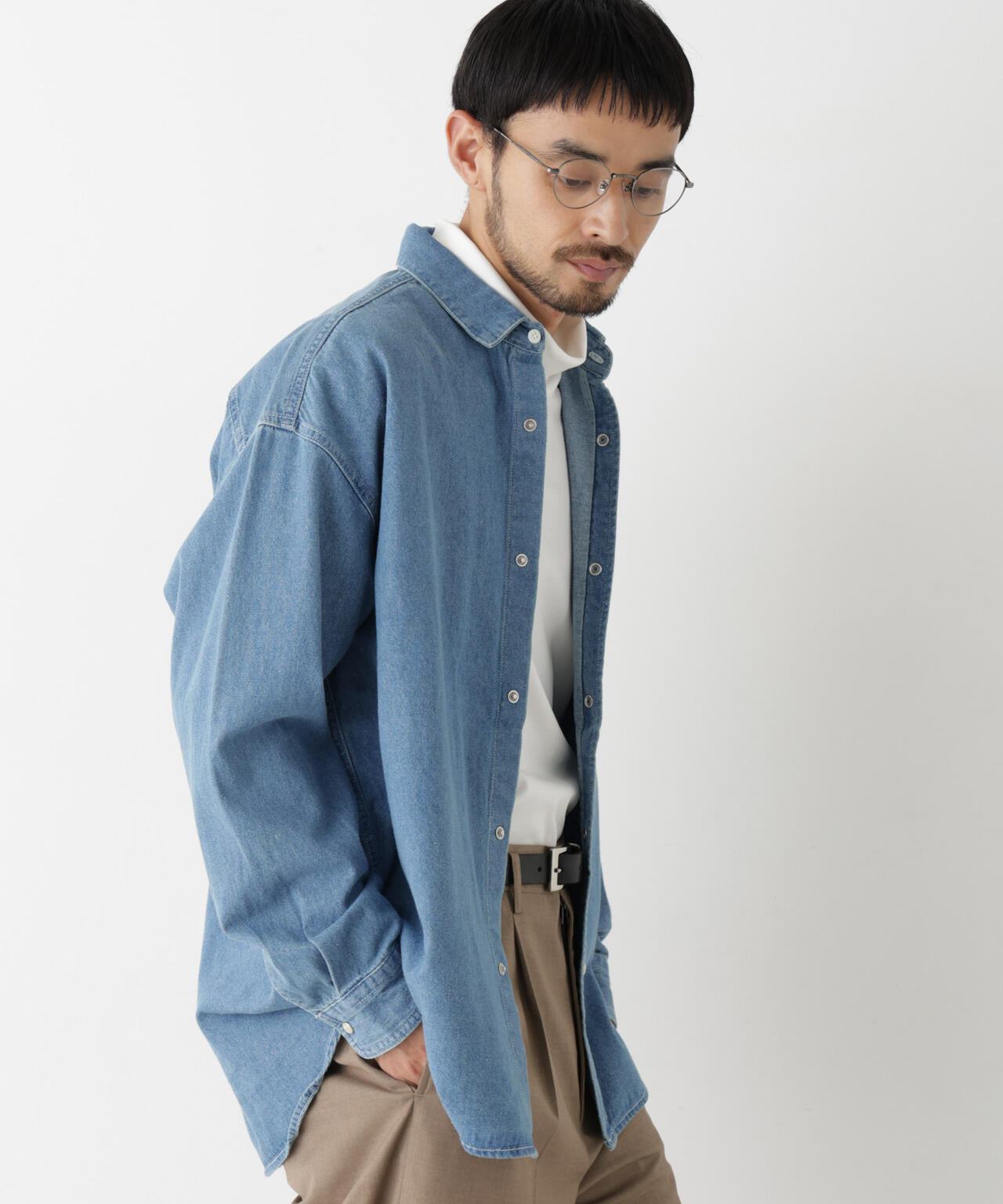 8.5oz ドレープデニムシャツ 長袖 6726220208