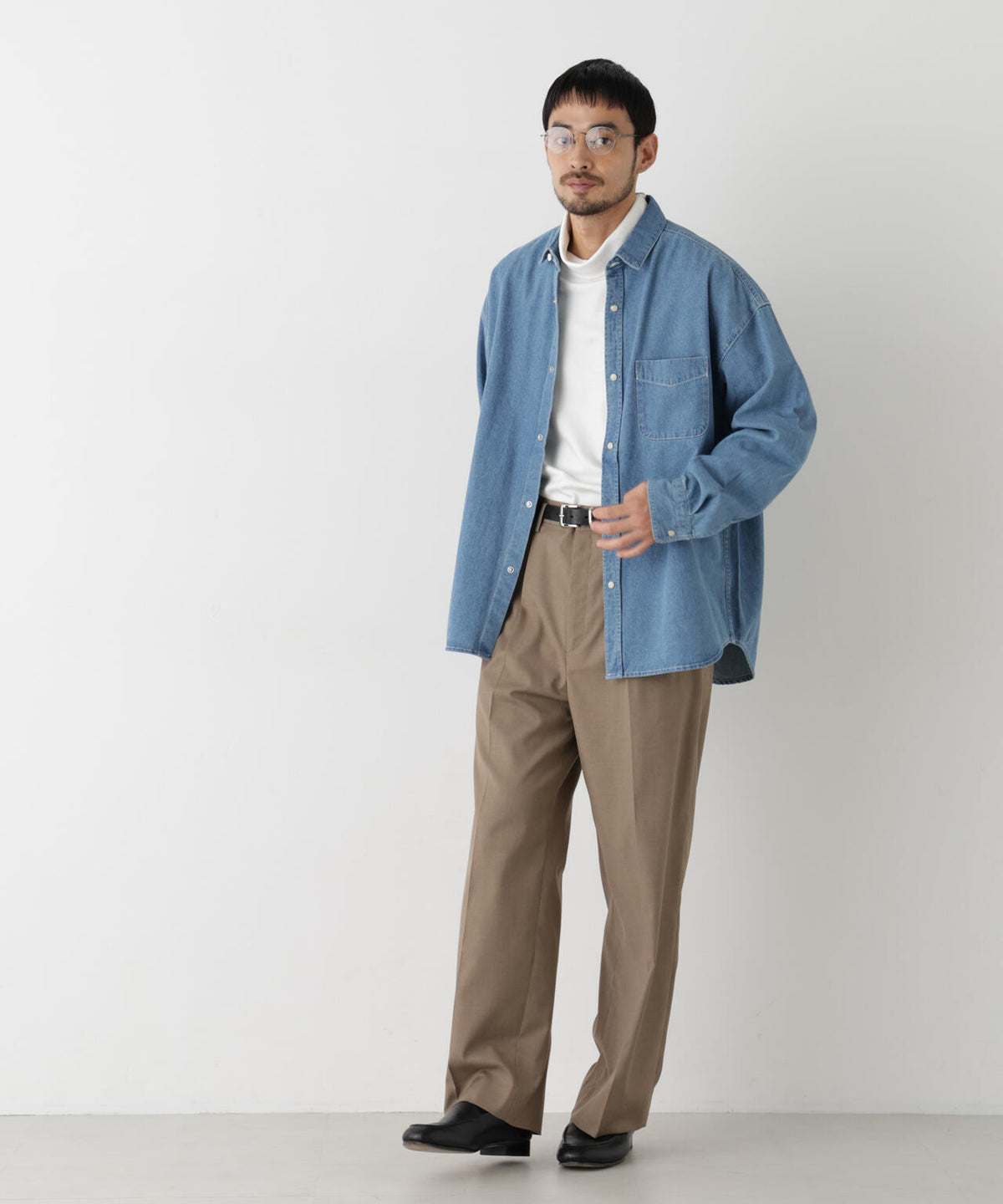 8.5oz ドレープデニムシャツ 長袖 6726220208
