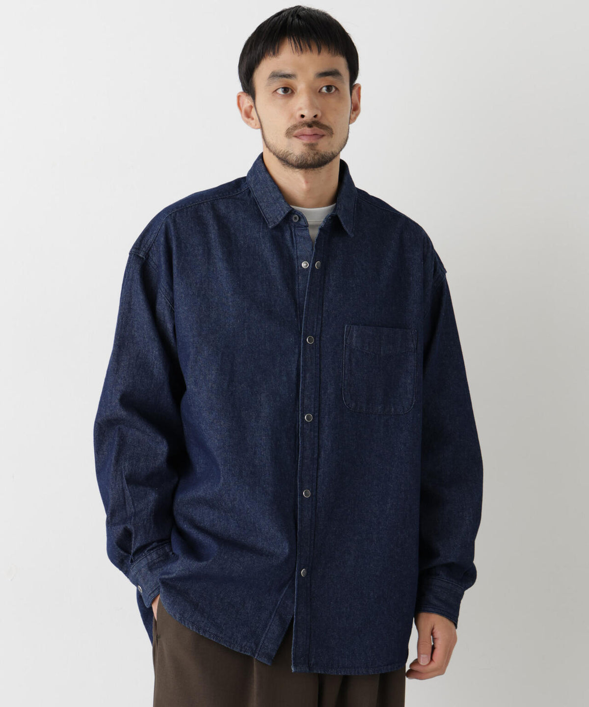 8.5oz ドレープデニムシャツ 長袖 6726220208