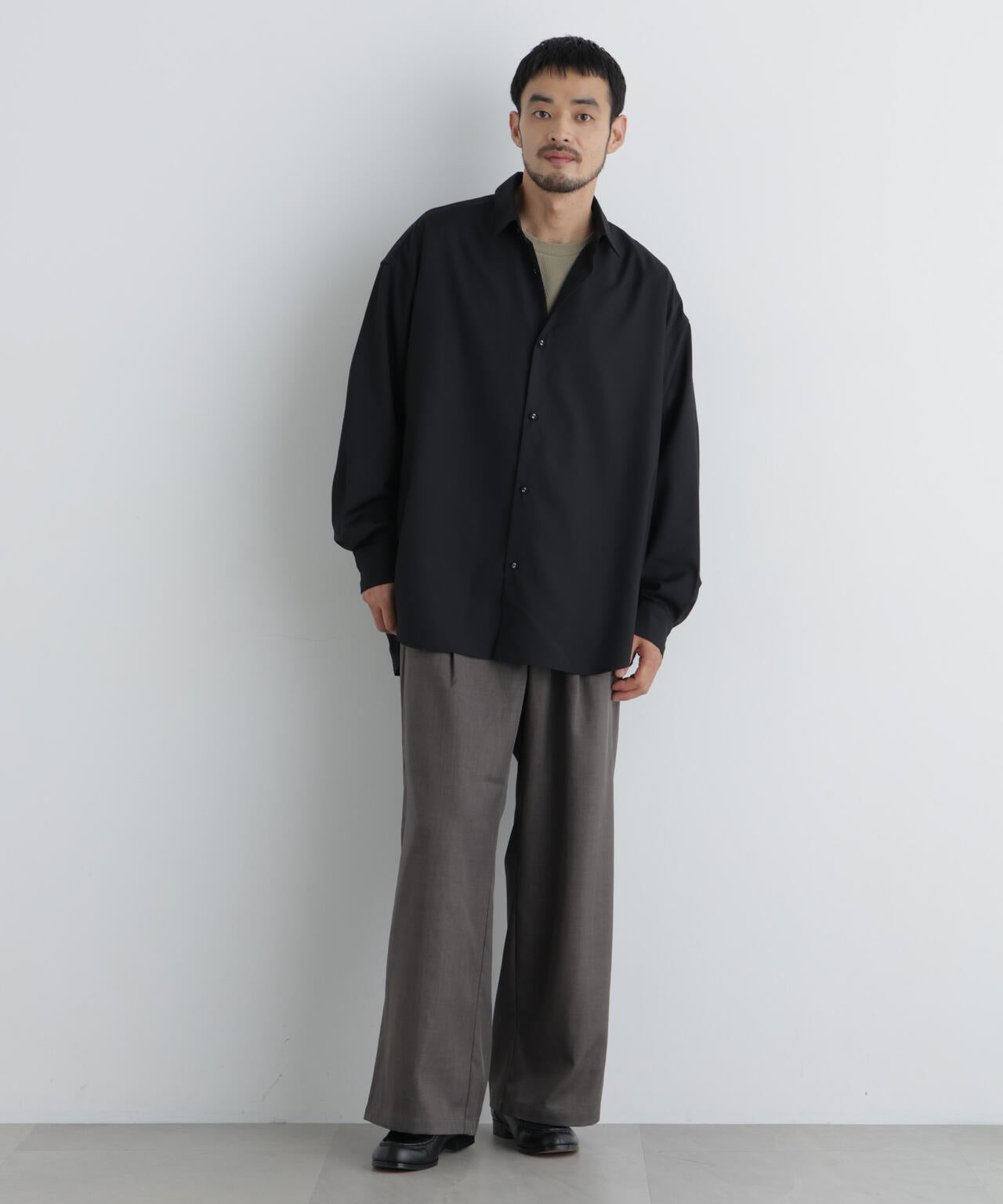 ビッグドレープシャツ 長袖 6726220211