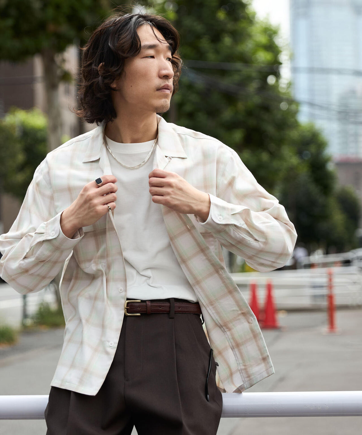 WEB限定/TRドレープオンブレーシャツ 長袖 6726220213