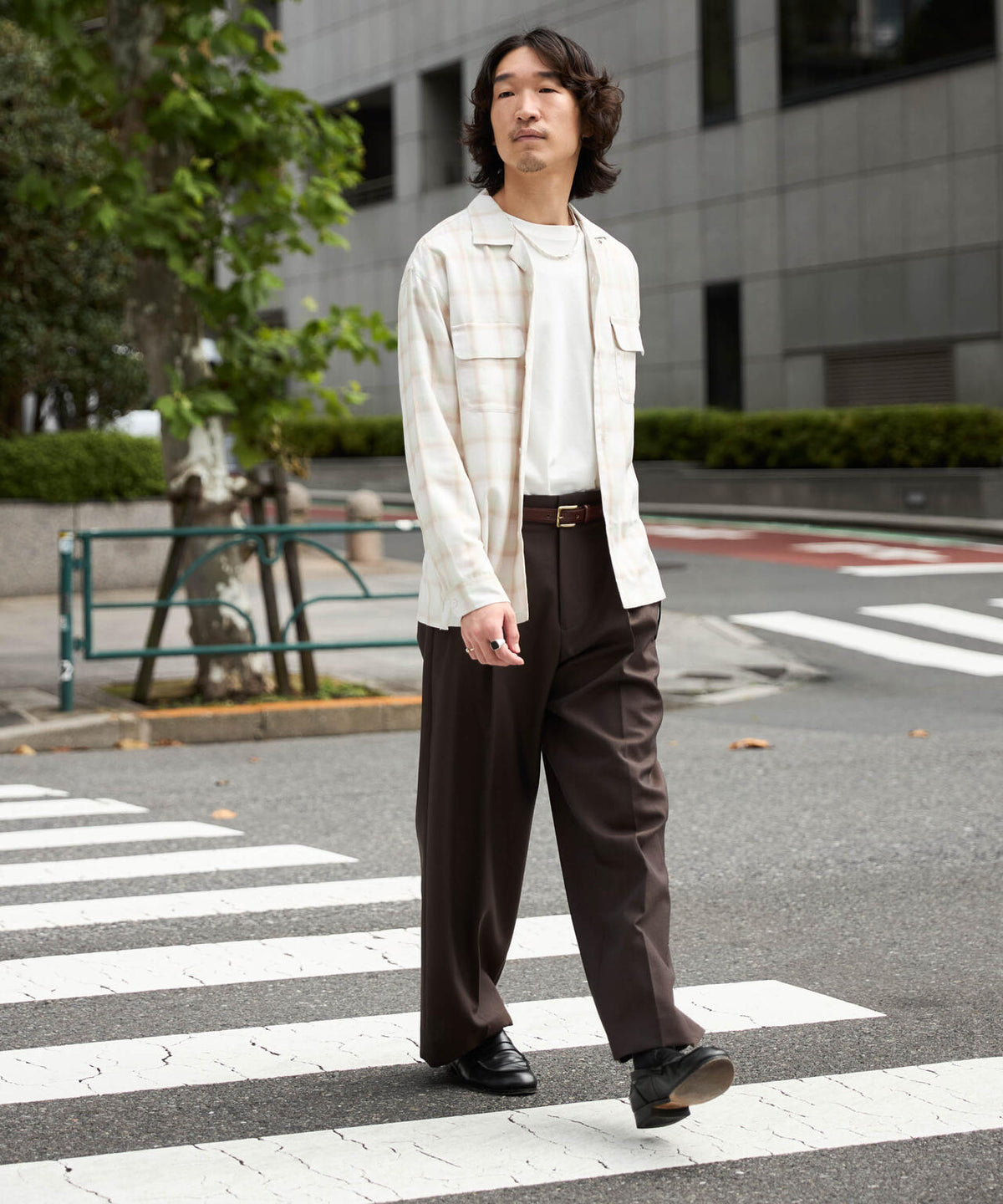 WEB限定/TRドレープオンブレーシャツ 長袖 6726220213