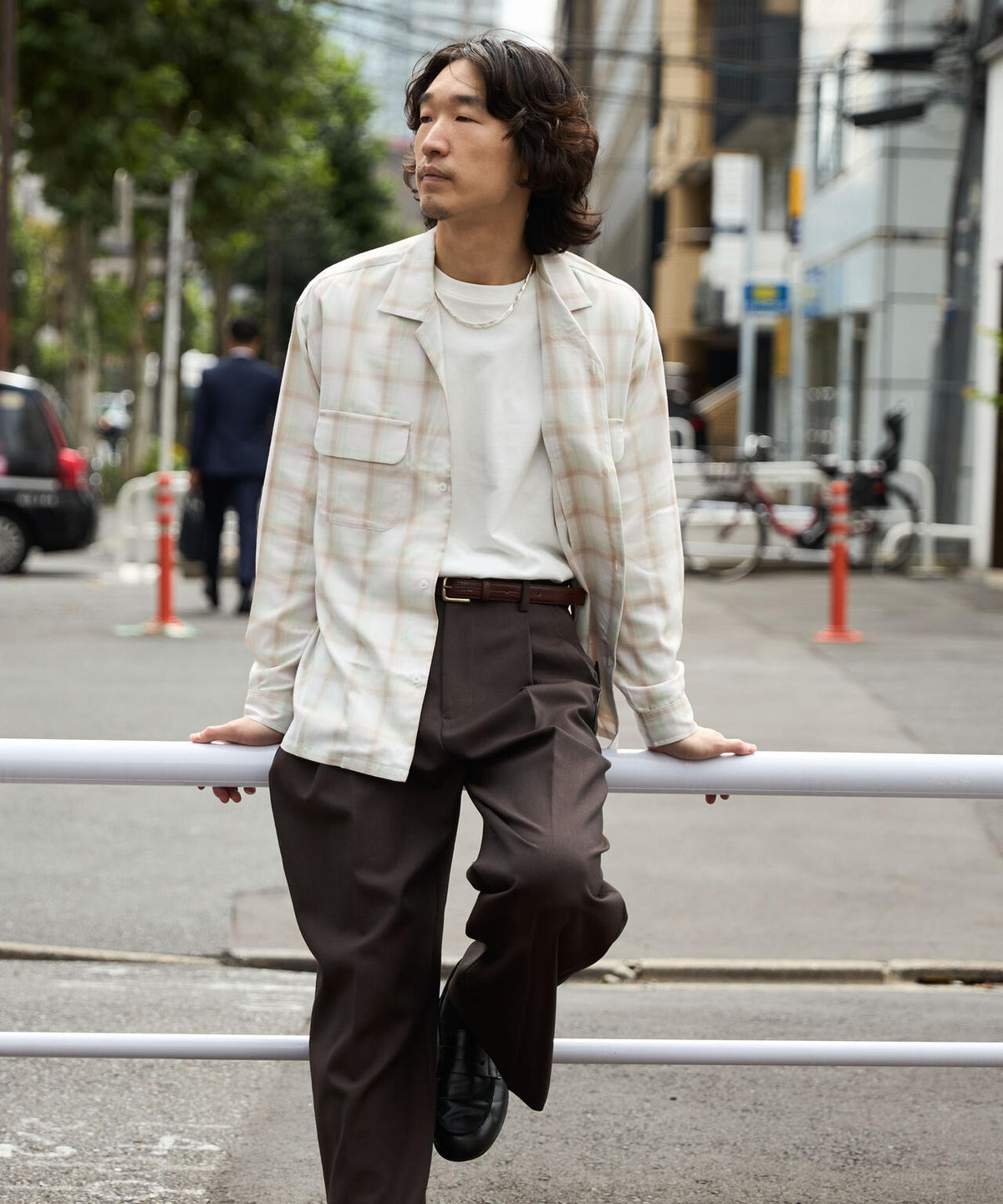 WEB限定/TRドレープオンブレーシャツ 長袖 6726220213