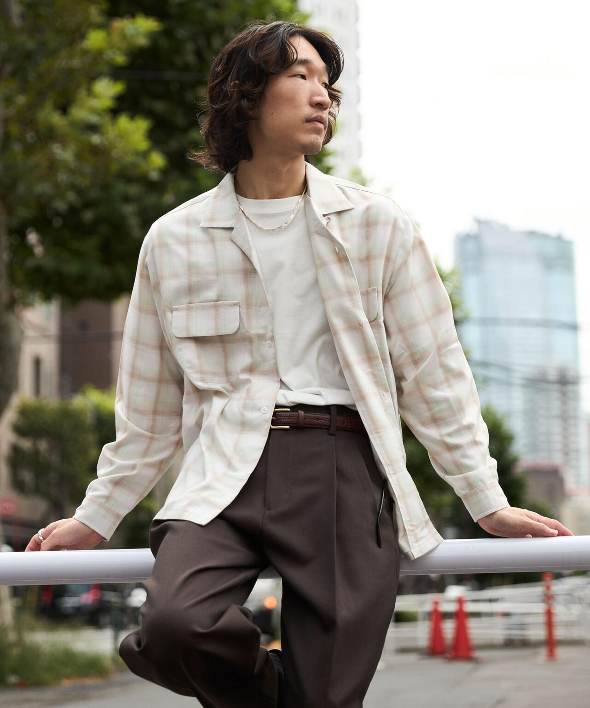 WEB限定/TRドレープオンブレーシャツ 長袖 6726220213