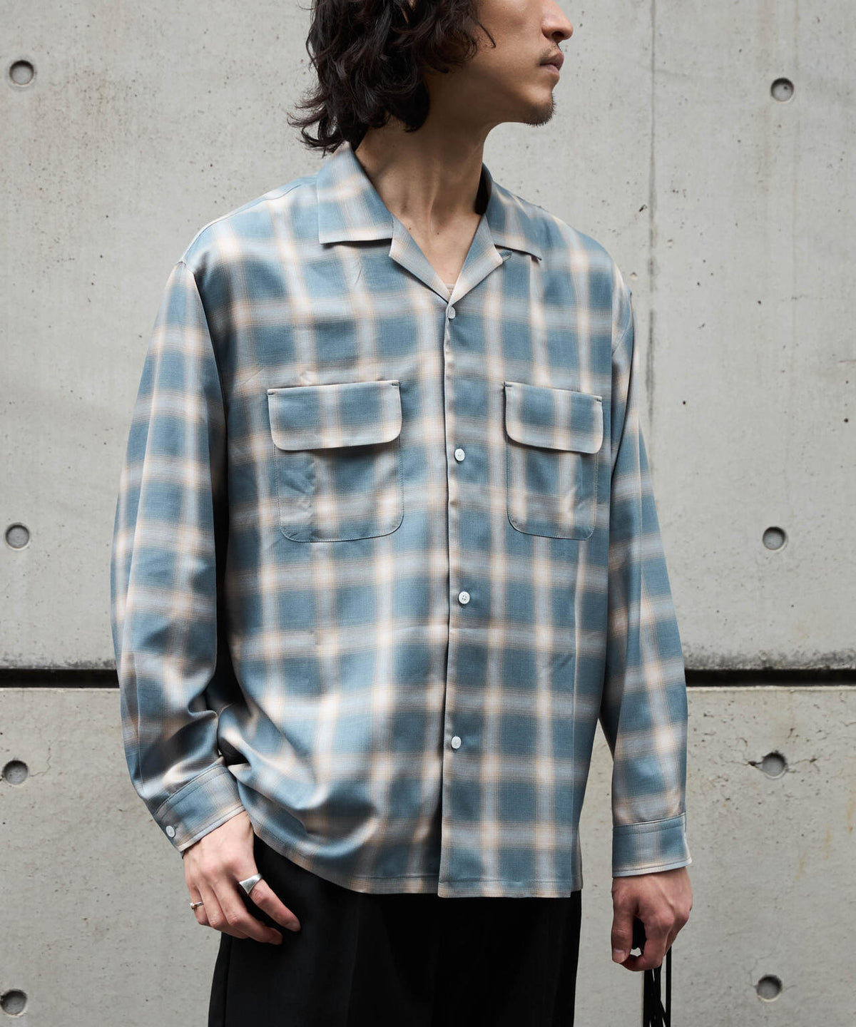WEB限定/TRドレープオンブレーシャツ 長袖 6726220213