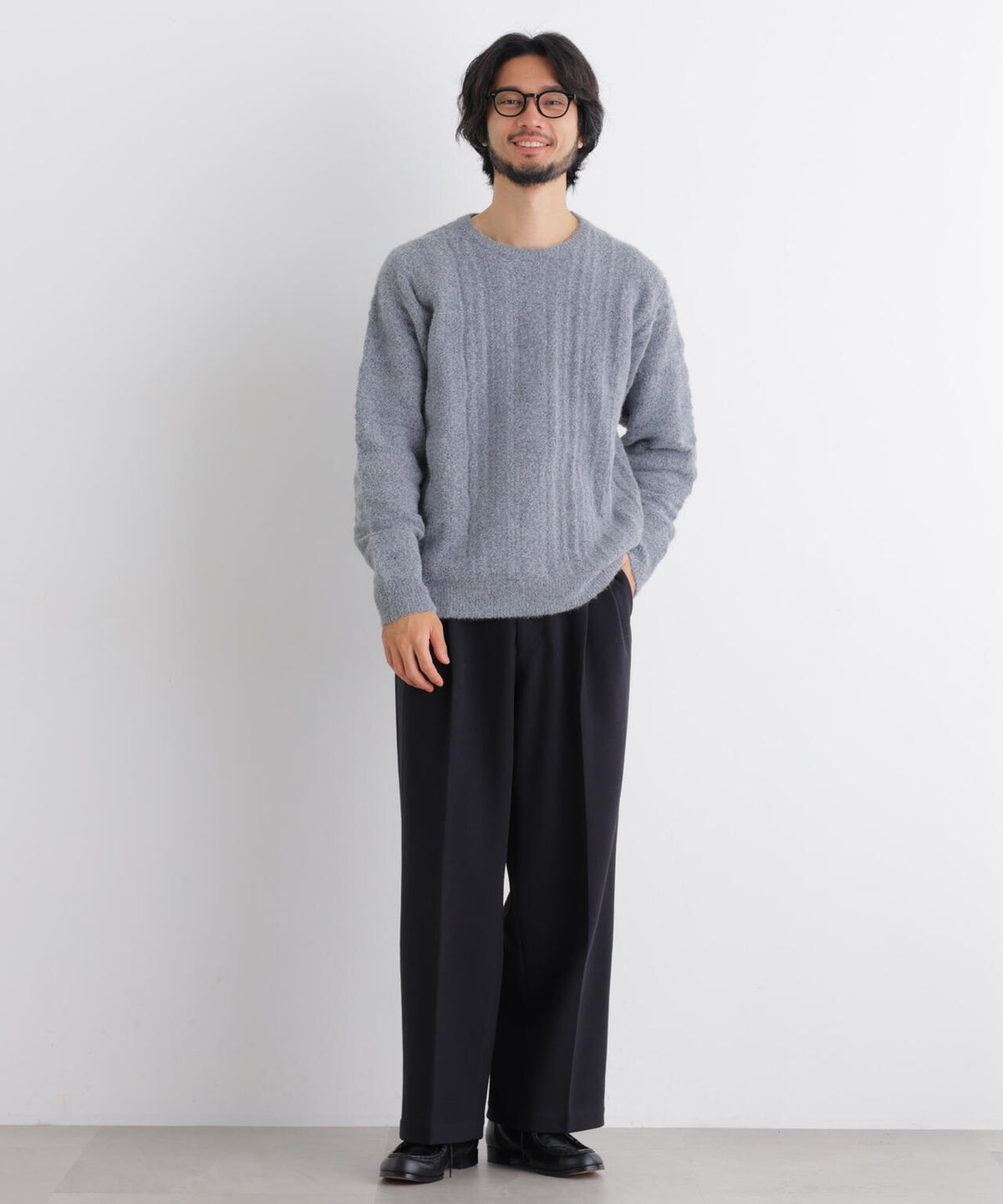 立体ジャガードニット 長袖 6726222220