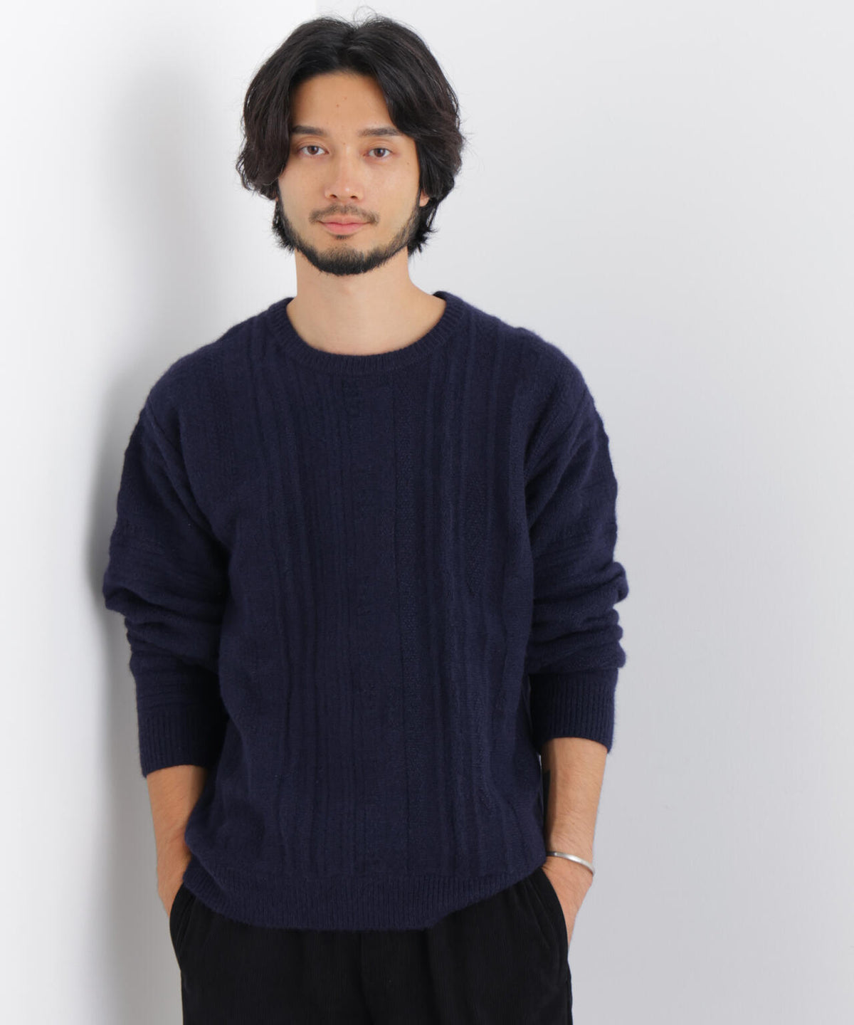 立体ジャガードニット 長袖 6726222220