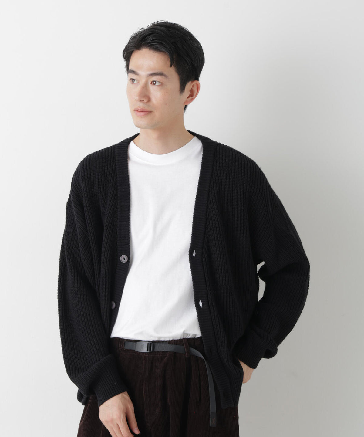 WEB限定/ワイドフィット畔編カーディガン 6726222228