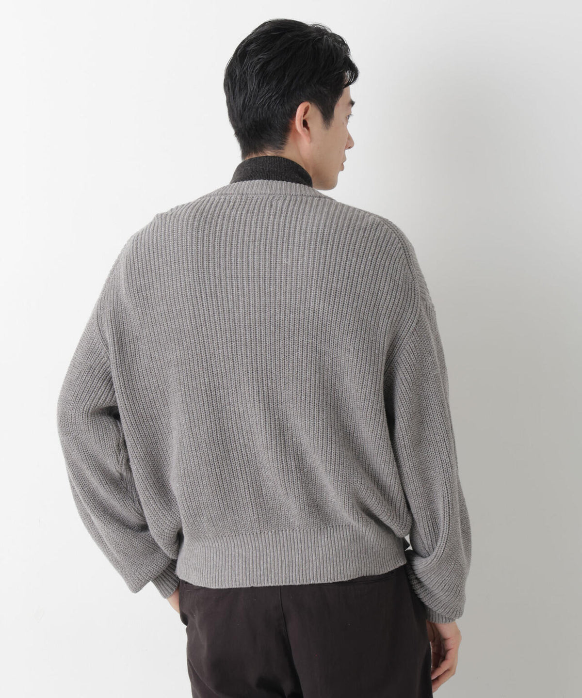 WEB限定/ワイドフィット畔編カーディガン 6726222228
