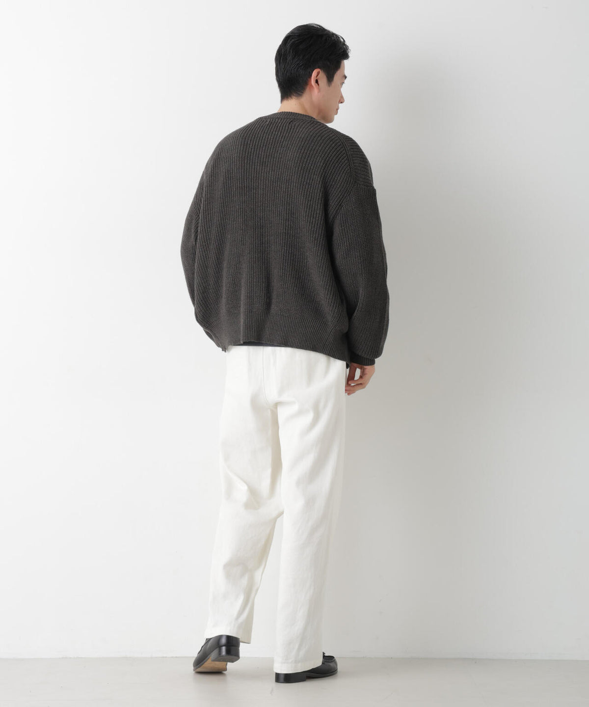 WEB限定/ワイドフィット畔編カーディガン 6726222228