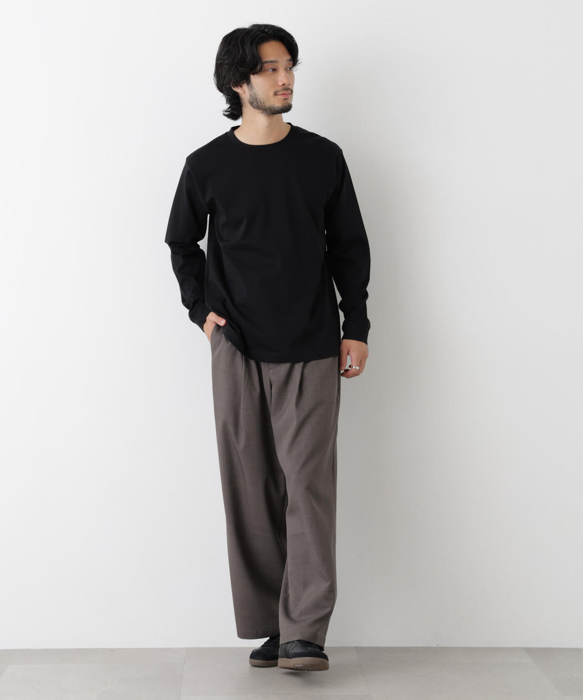 アンチスメルクルーネックTシャツ 長袖 6726223205