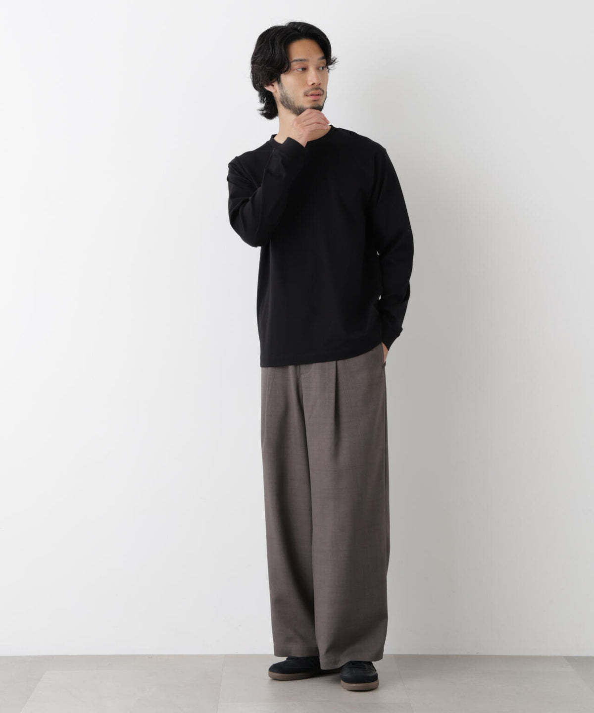 アンチスメルクルーネックTシャツ 長袖 6726223205