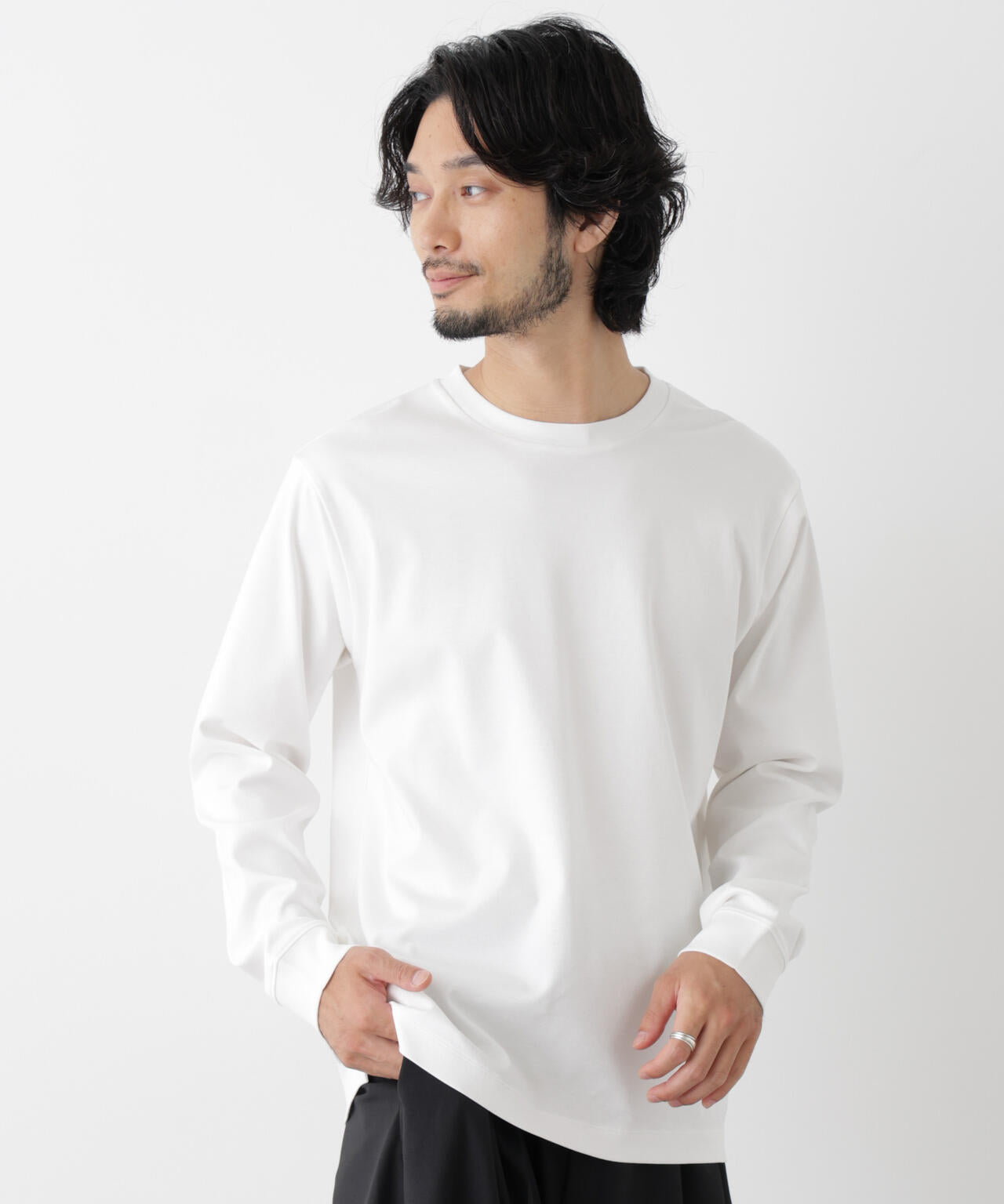 アンチスメルクルーネックTシャツ 長袖