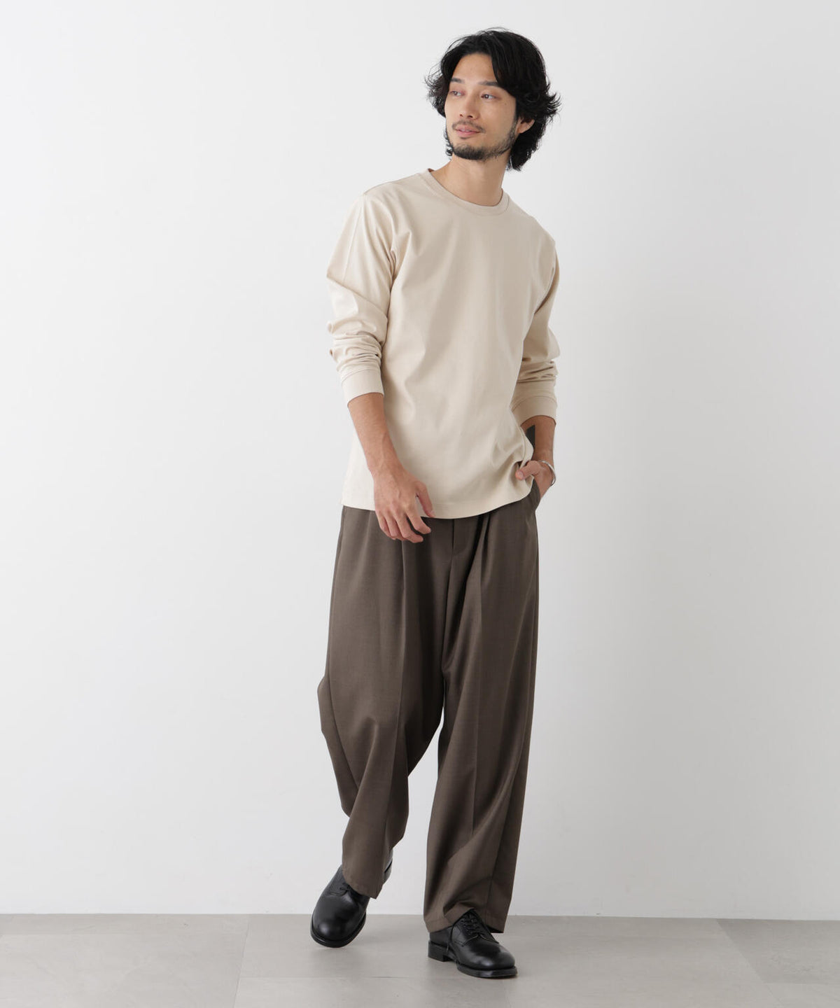 アンチスメルクルーネックTシャツ 長袖 6726223205