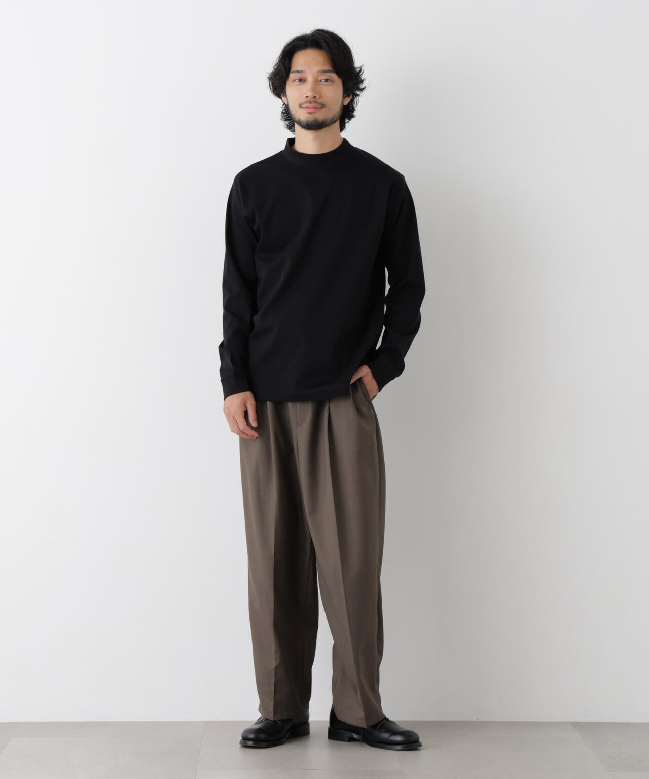 アンチスメルモックネックTシャツ 長袖