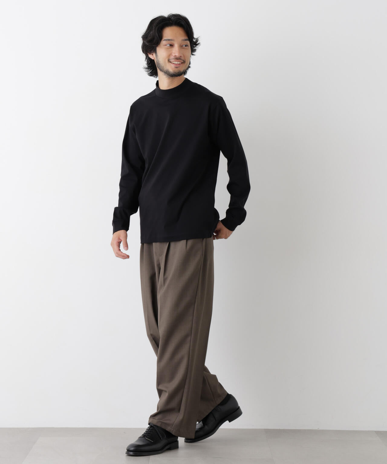 アンチスメルモックネックTシャツ 長袖