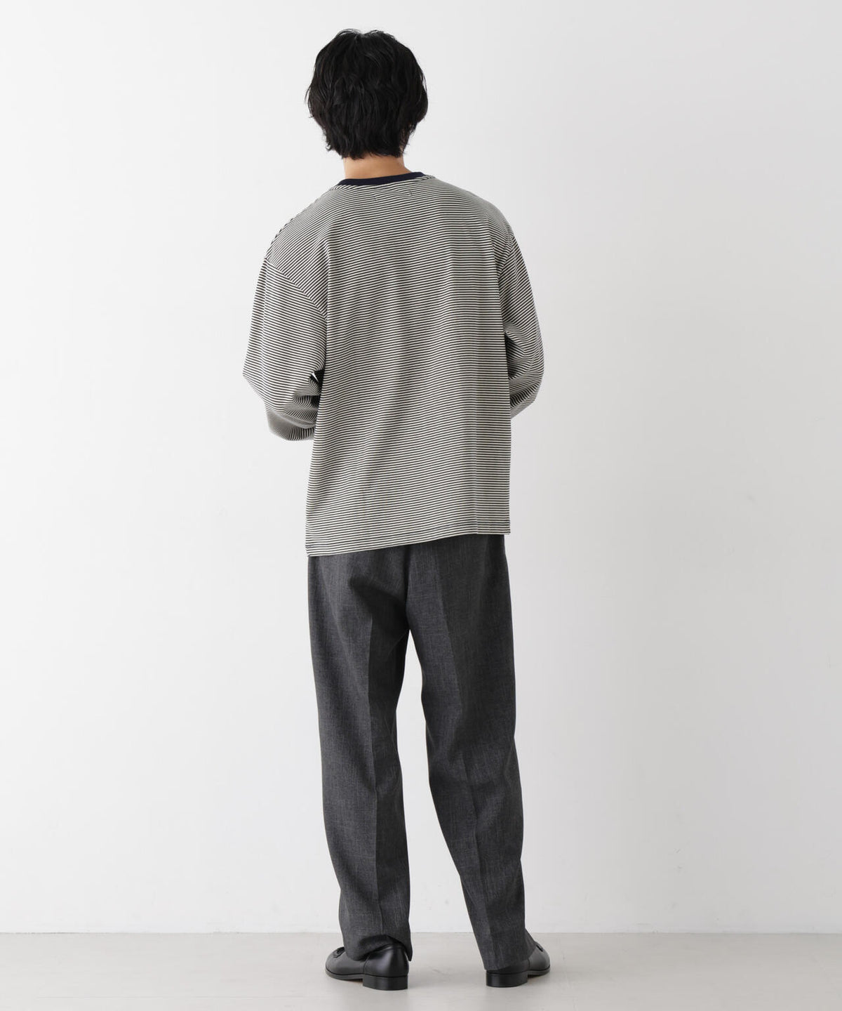コーマコットン先染めボーダーTシャツ 長袖 6726223210