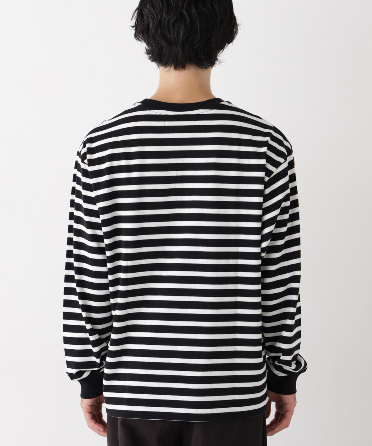 コーマコットン先染めボーダーTシャツ 長袖 6726223210