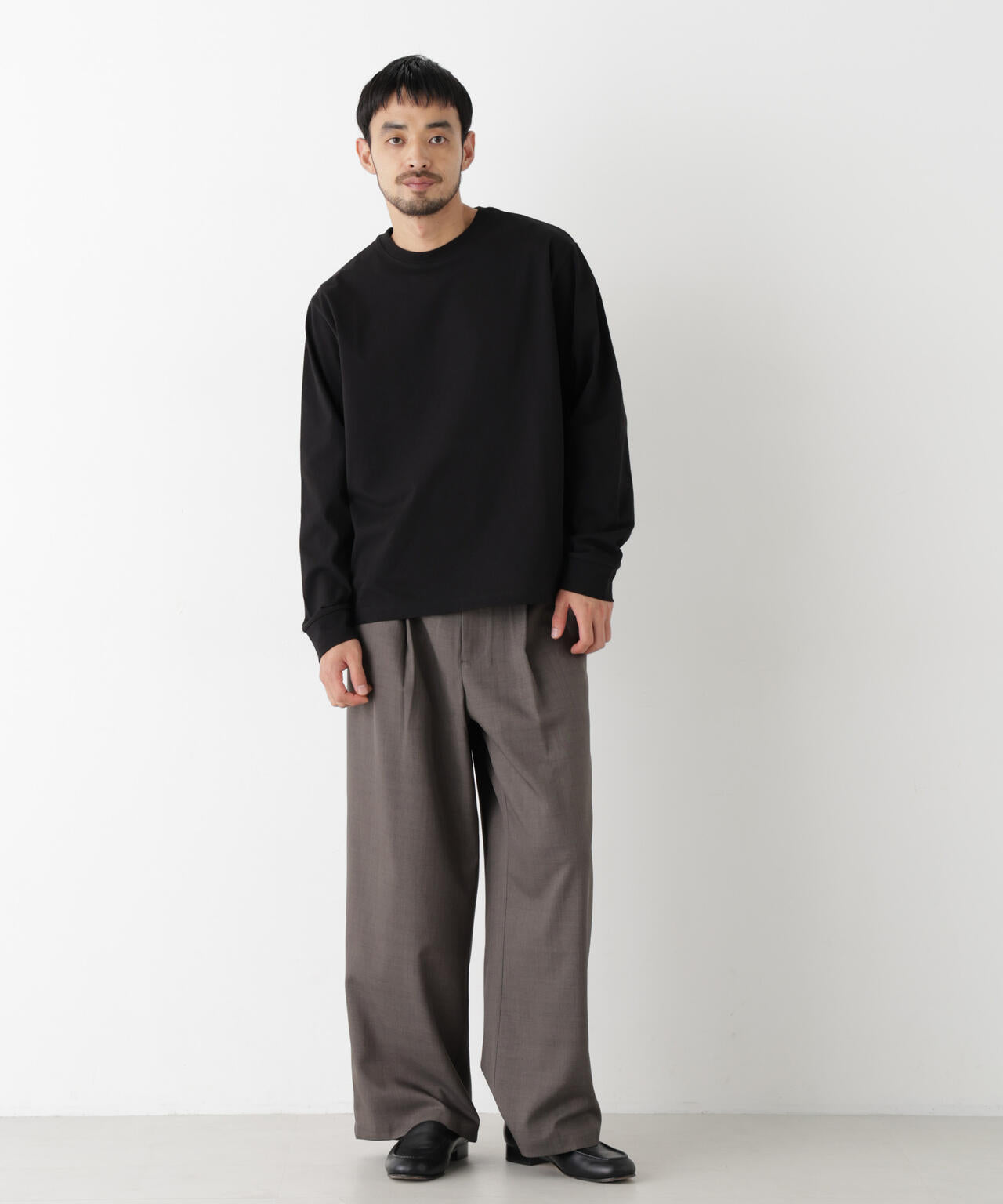 WEB限定/度詰めプレーティングクロップドTシャツ長袖 6726223213