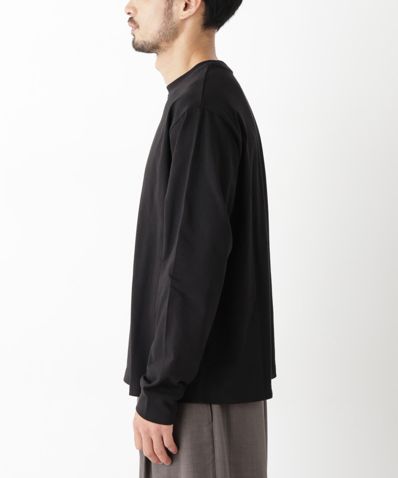 WEB限定/度詰めプレーティングクロップドTシャツ長袖 6726223213
