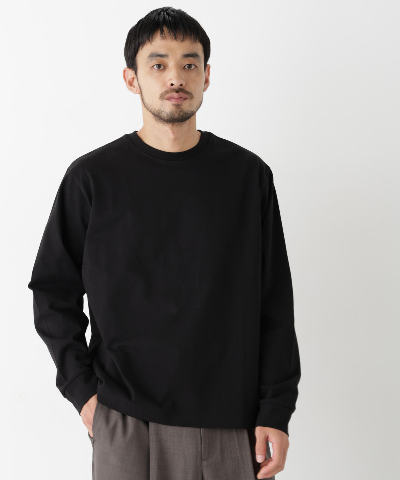 WEB限定/度詰めプレーティングクロップドTシャツ長袖