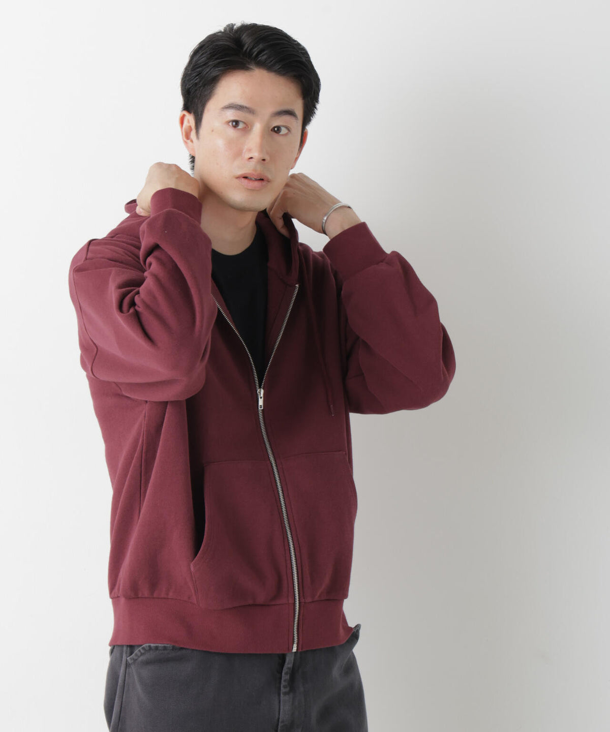 WEB限定/ワイドフィットスウェットZIPパーカー 6726223217