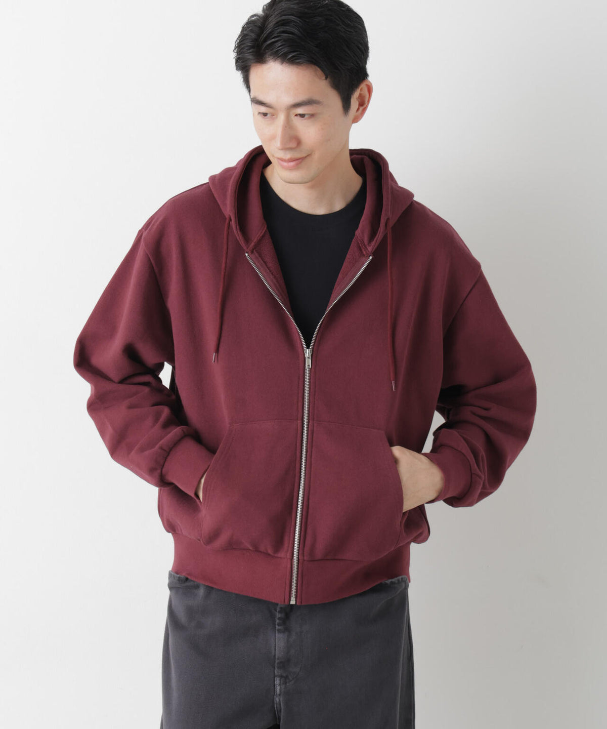 WEB限定/ワイドフィットスウェットZIPパーカー 6726223217