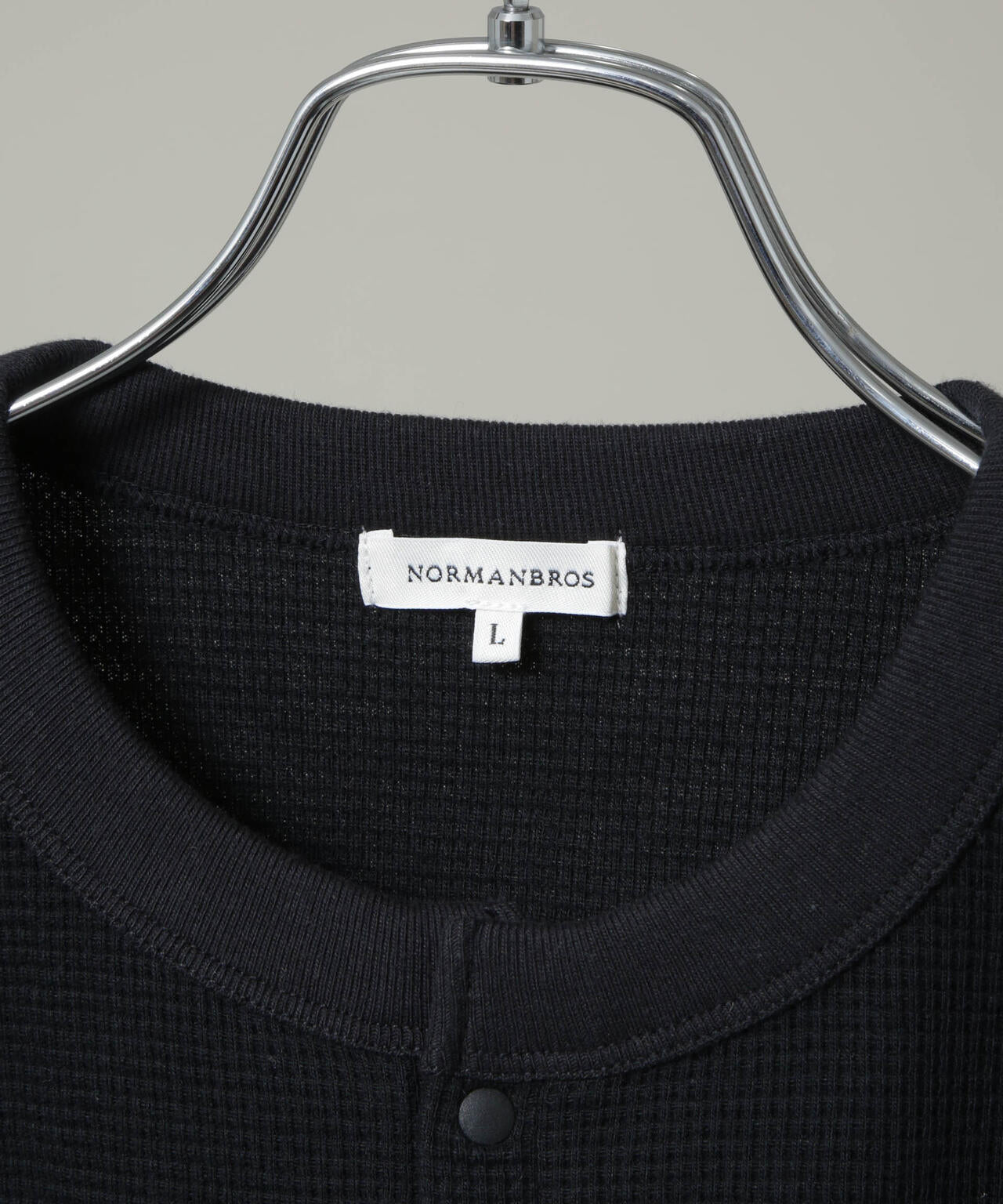 NORMANBROS/ショート丈ワッフルヘンリーネックTシャツ 半袖 6726224001
