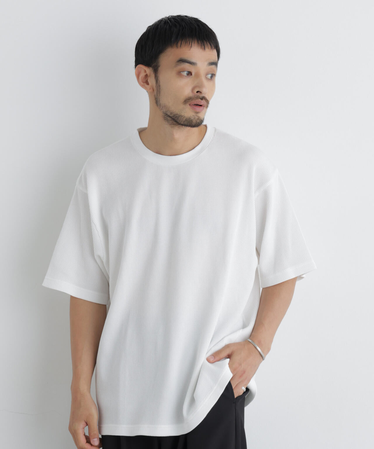 USAコットン×COOLMAX(R) ワッフルワイドTシャツ半袖 6726224207