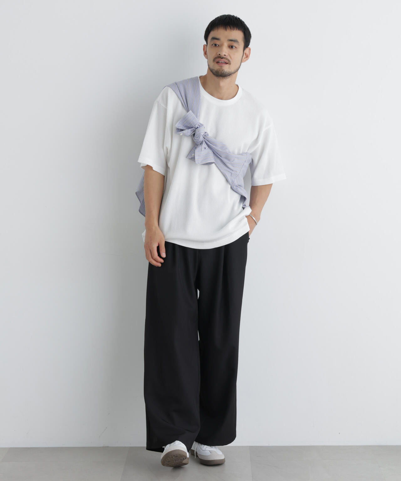USAコットン×COOLMAX(R) ワッフルワイドTシャツ半袖 6726224207